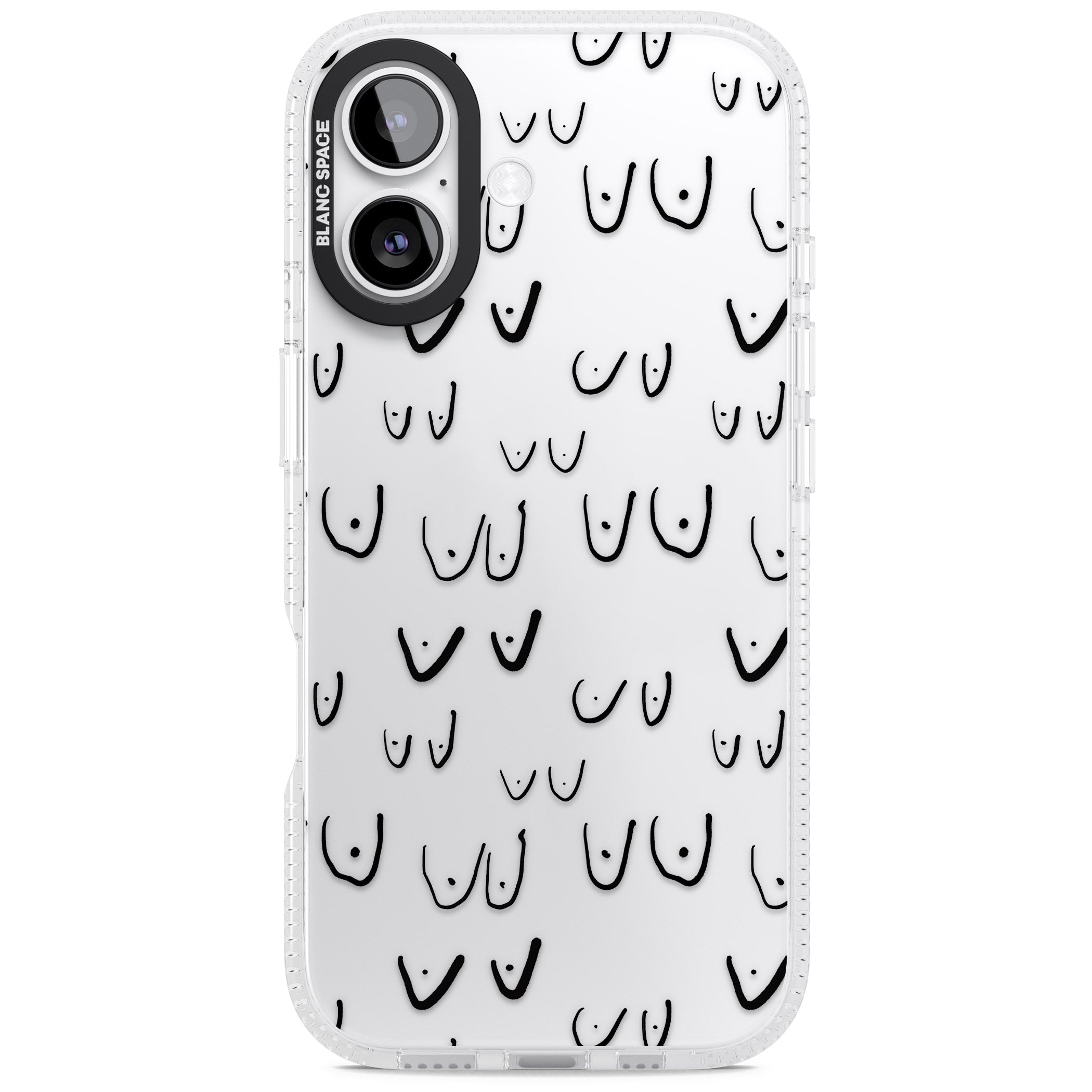 Boob Pattern (Black) iPhone 17 Impact Air Clear Phone Case