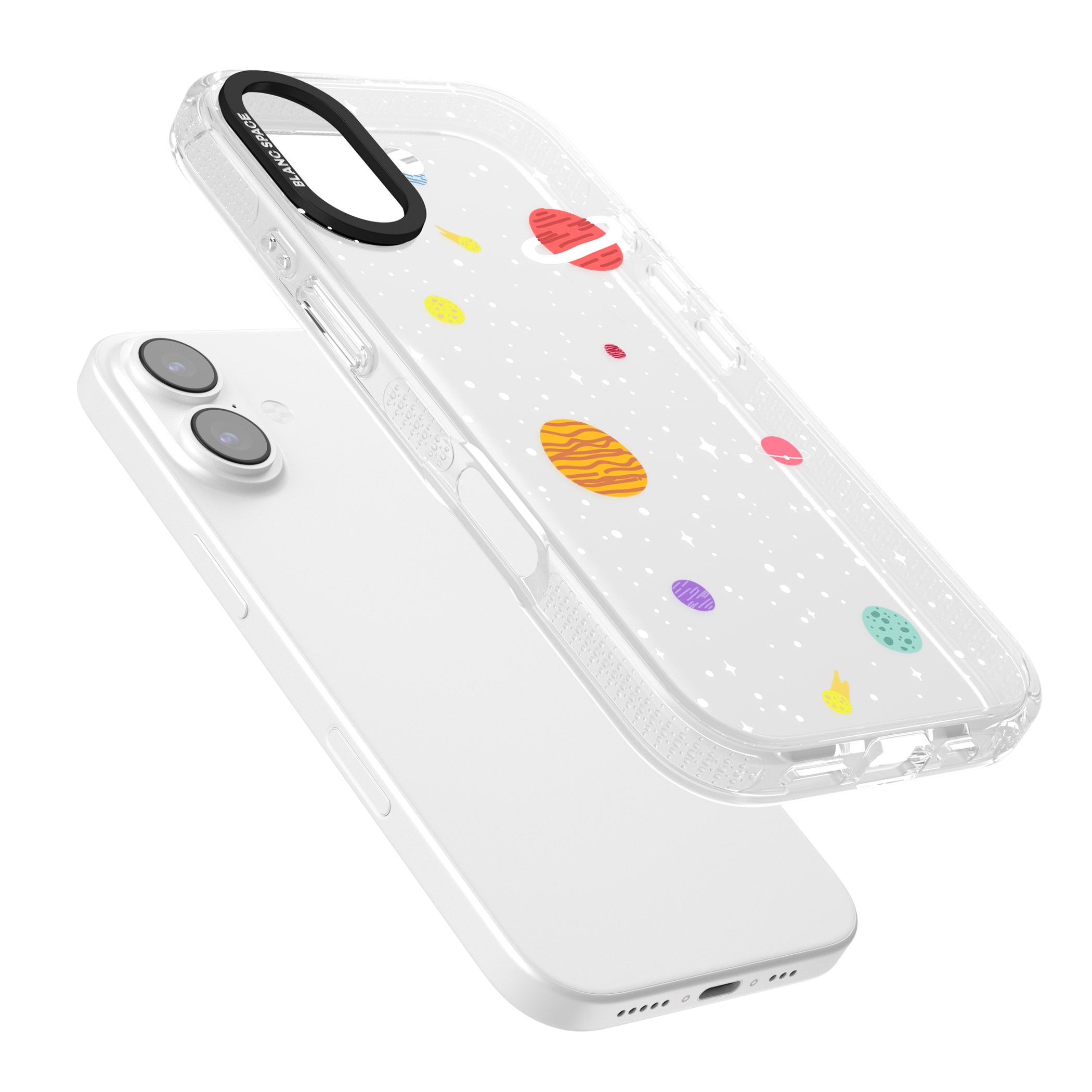 Cute Cartoon Planets (Clear) iPhone 17 Impact Air Clear Phone Case Colours
