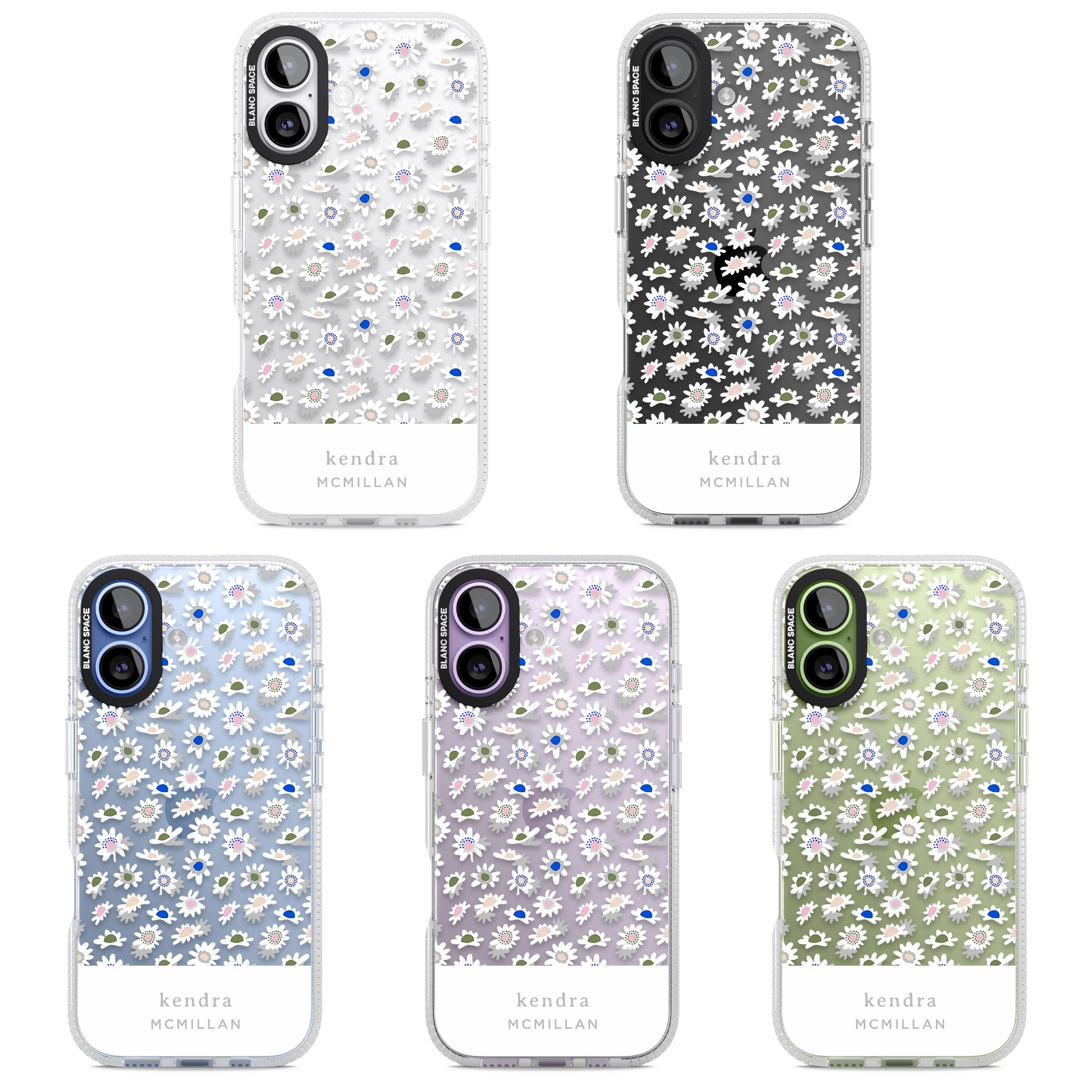 Personalised Grey & White Daisies iPhone 17 Impact Air Clear Phone Case APT Impact Protection