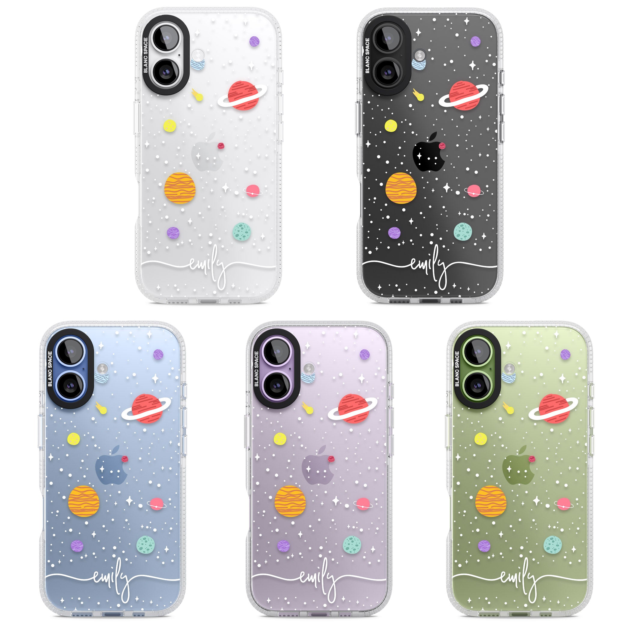 Personalised Cute Cartoon Planet (Clear) iPhone 17 Impact Air Clear Phone Case APT Impact Protection