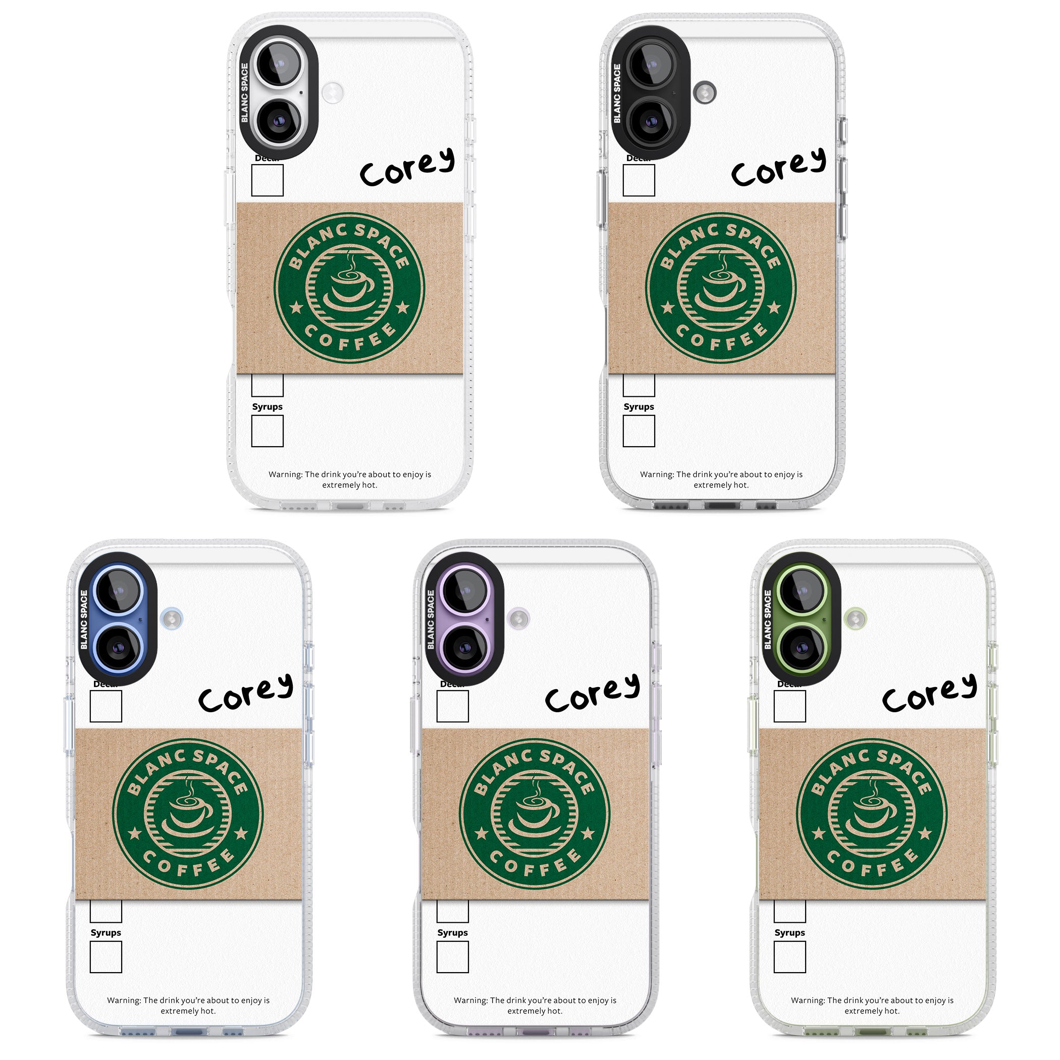Personalised Coffee Cup iPhone 17 Impact Air Clear Phone Case APT Impact Protection