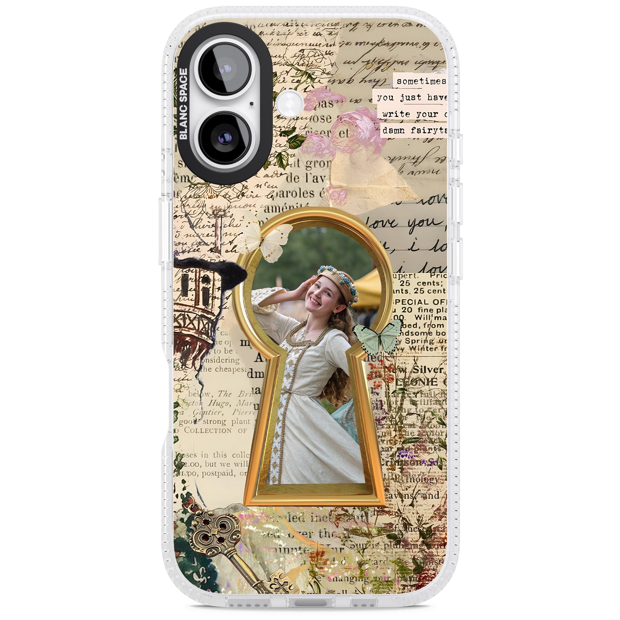 Personalised Bookpage Keyhole Frame iPhone 17 Impact Air Clear Phone Case