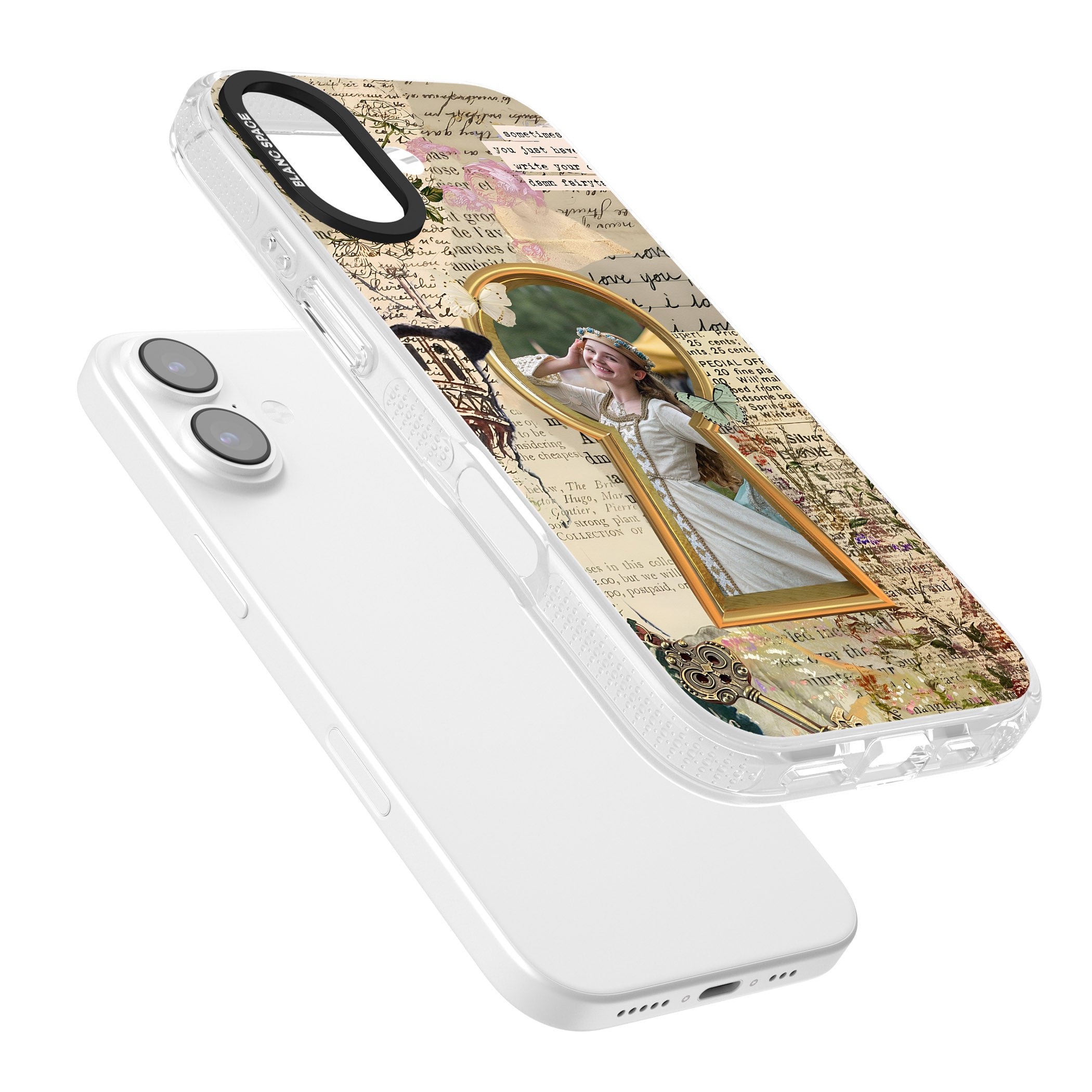 Personalised Bookpage Keyhole Frame iPhone 17 Impact Air Clear Phone Case Colours