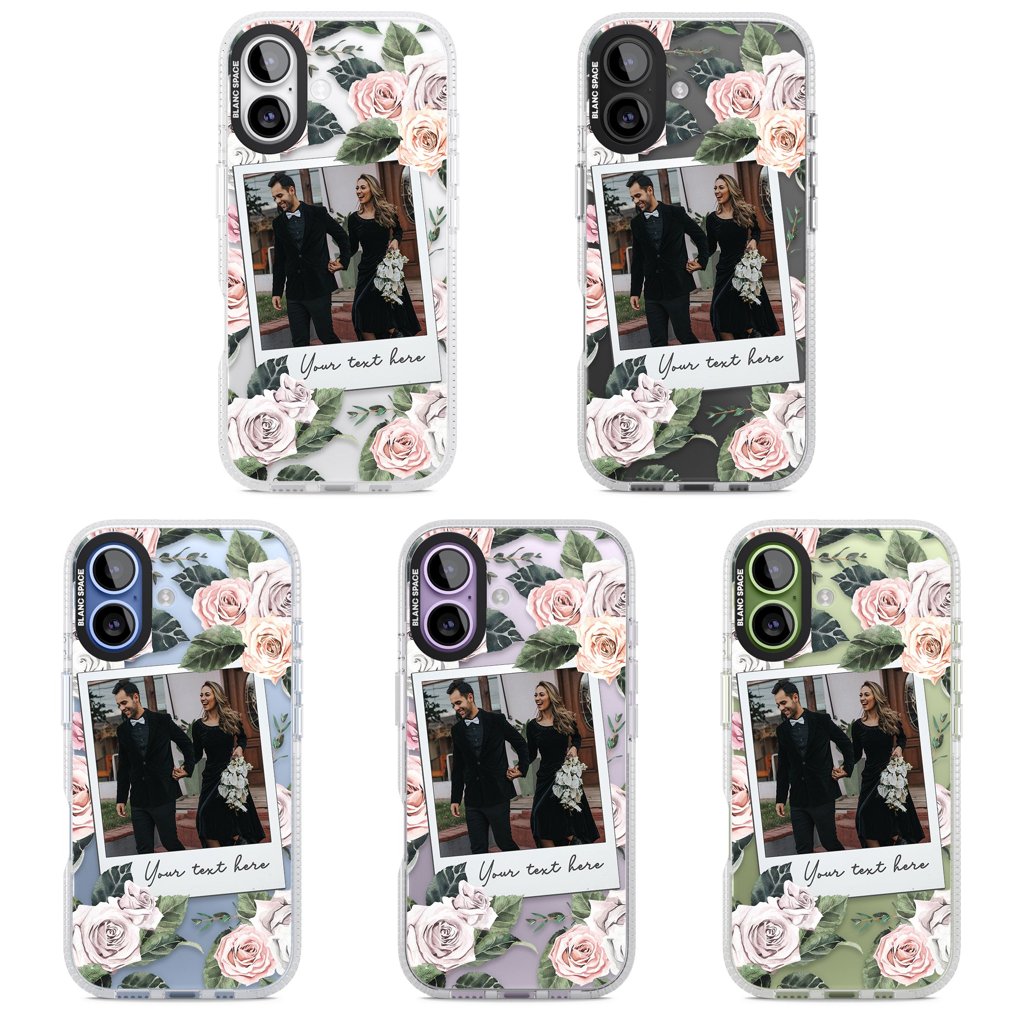 Personalised Floral Instant Camera Photo iPhone 17 Impact Air Clear Phone Case APT Impact Protection