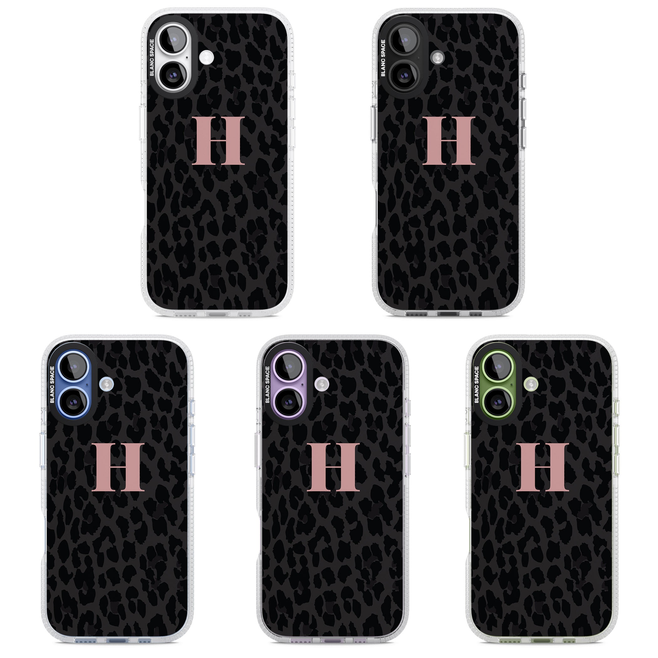 Personalised Pink Leopard Monogram iPhone 17 Impact Air Clear Phone Case APT Impact Protection