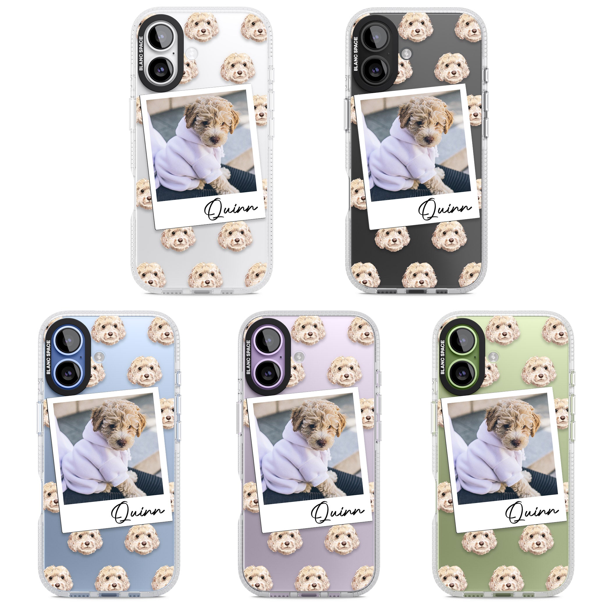 Personalised Cream Cockapoo Instant Camera Photo iPhone 17 Impact Air Clear Phone Case APT Impact Protection
