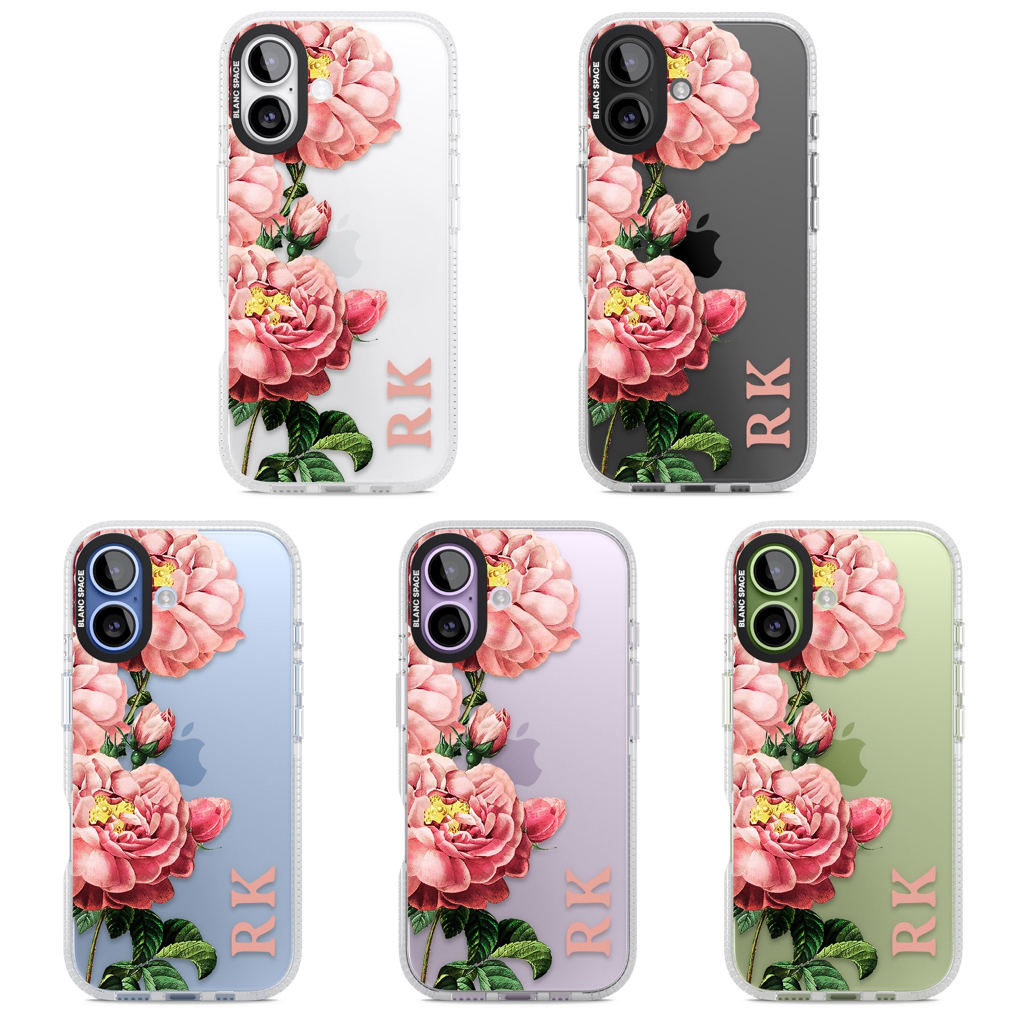 Personalised Vintage Floral Peonies iPhone 17 Impact Air Clear Phone Case APT Impact Protection