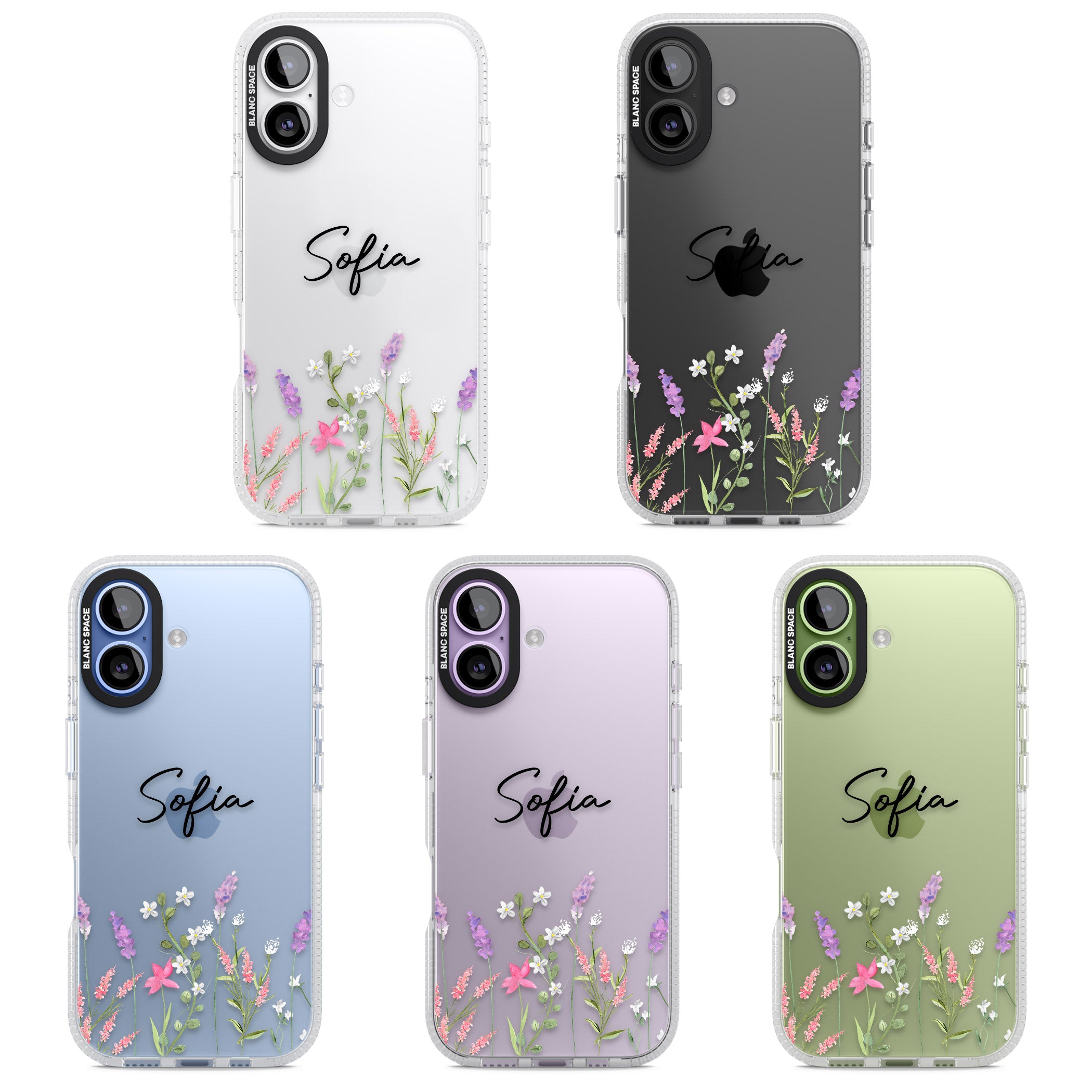 Personalised Lavender Wildflowers iPhone 17 Impact Air Clear Phone Case APT Impact Protection
