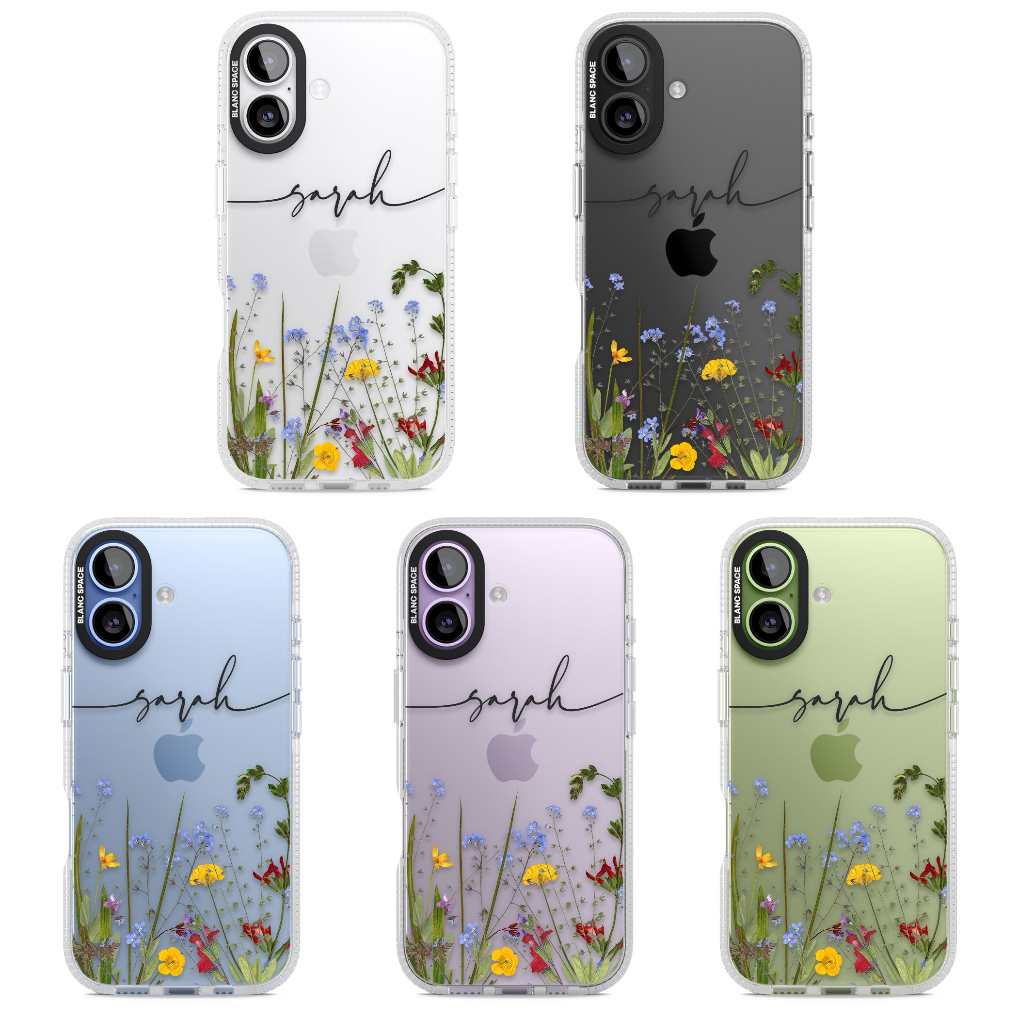 Personalised Wildflower Floral iPhone 17 Impact Air Clear Phone Case APT Impact Protection
