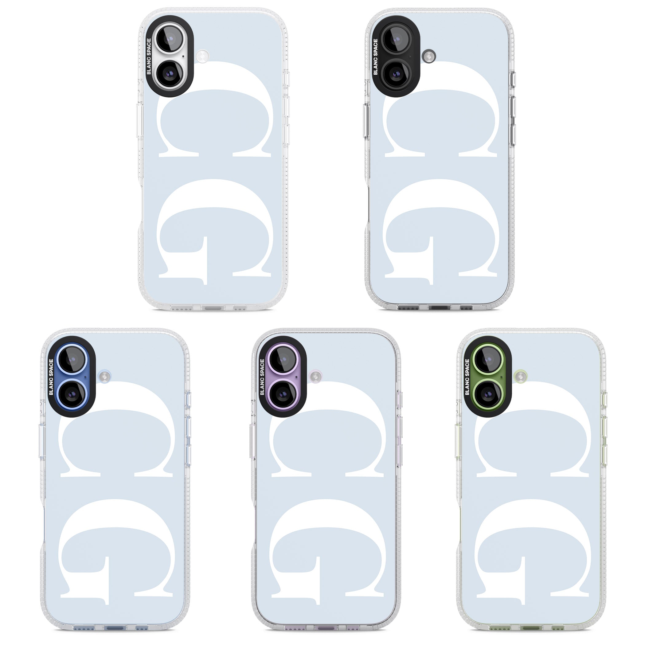 Personalised White & Blue Green Letters iPhone 17 Impact Air Clear Phone Case APT Impact Protection