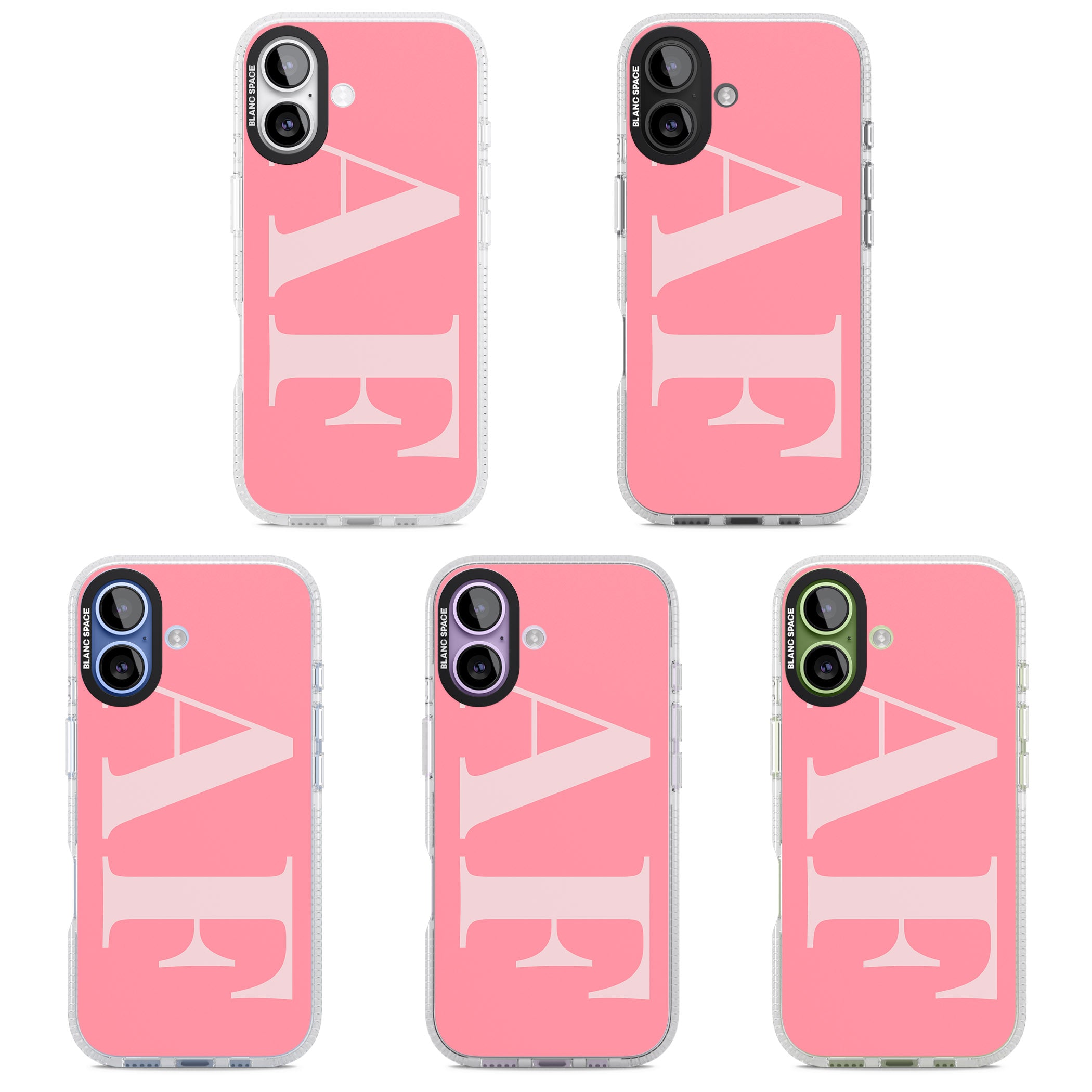 Personalised Light & Dark Pink Green Letters iPhone 17 Impact Air Clear Phone Case APT Impact Protection