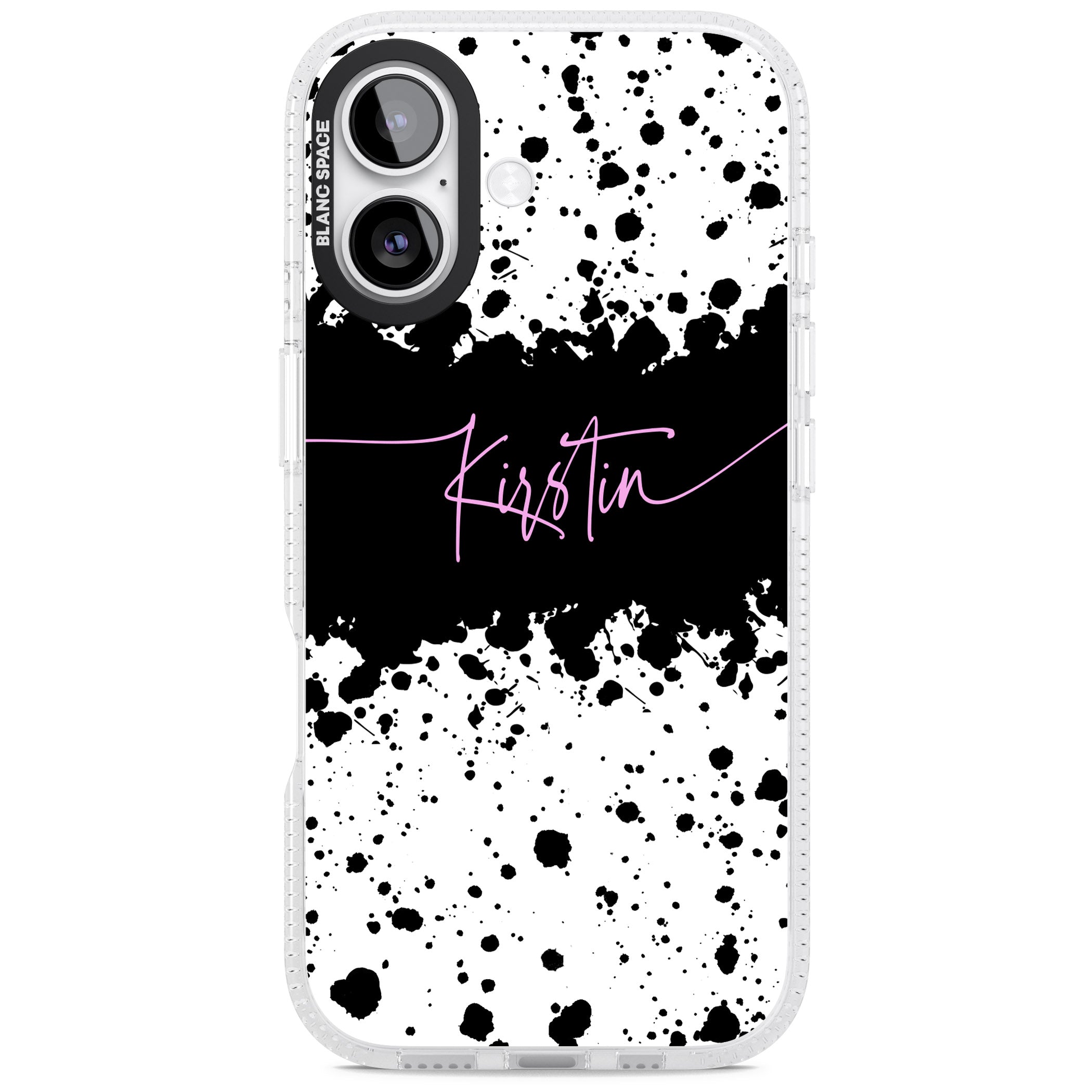 Personalised Bold Paint Splatters iPhone 17 Impact Air Clear Phone Case