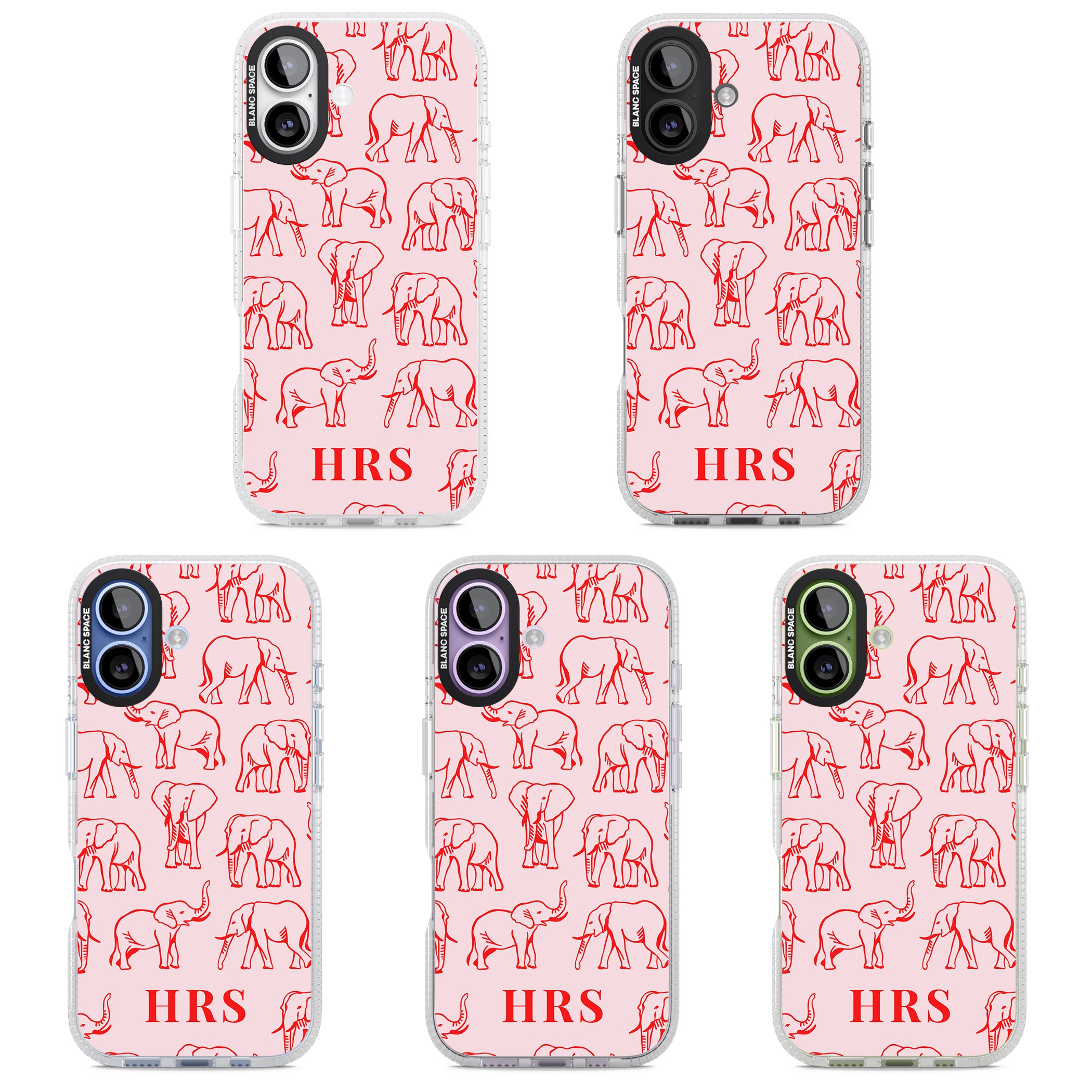 Personalised Red Elephant Outline iPhone 17 Impact Air Clear Phone Case APT Impact Protection
