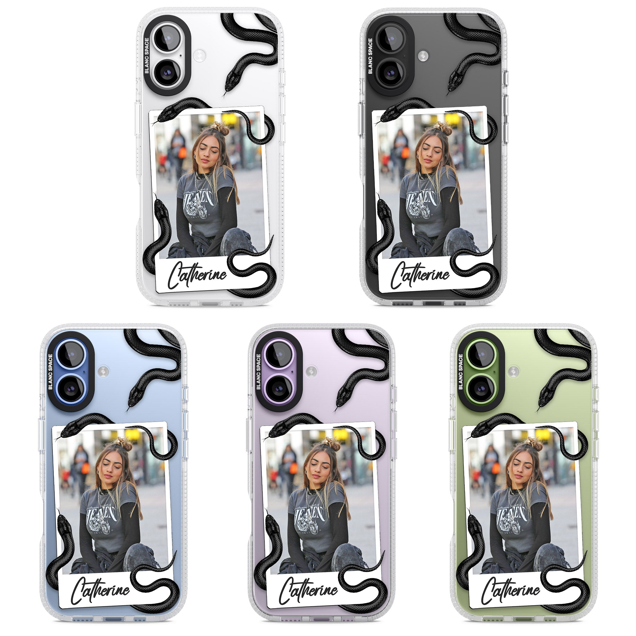 Personalised Snake Instant Photo iPhone 17 Impact Air Clear Phone Case APT Impact Protection