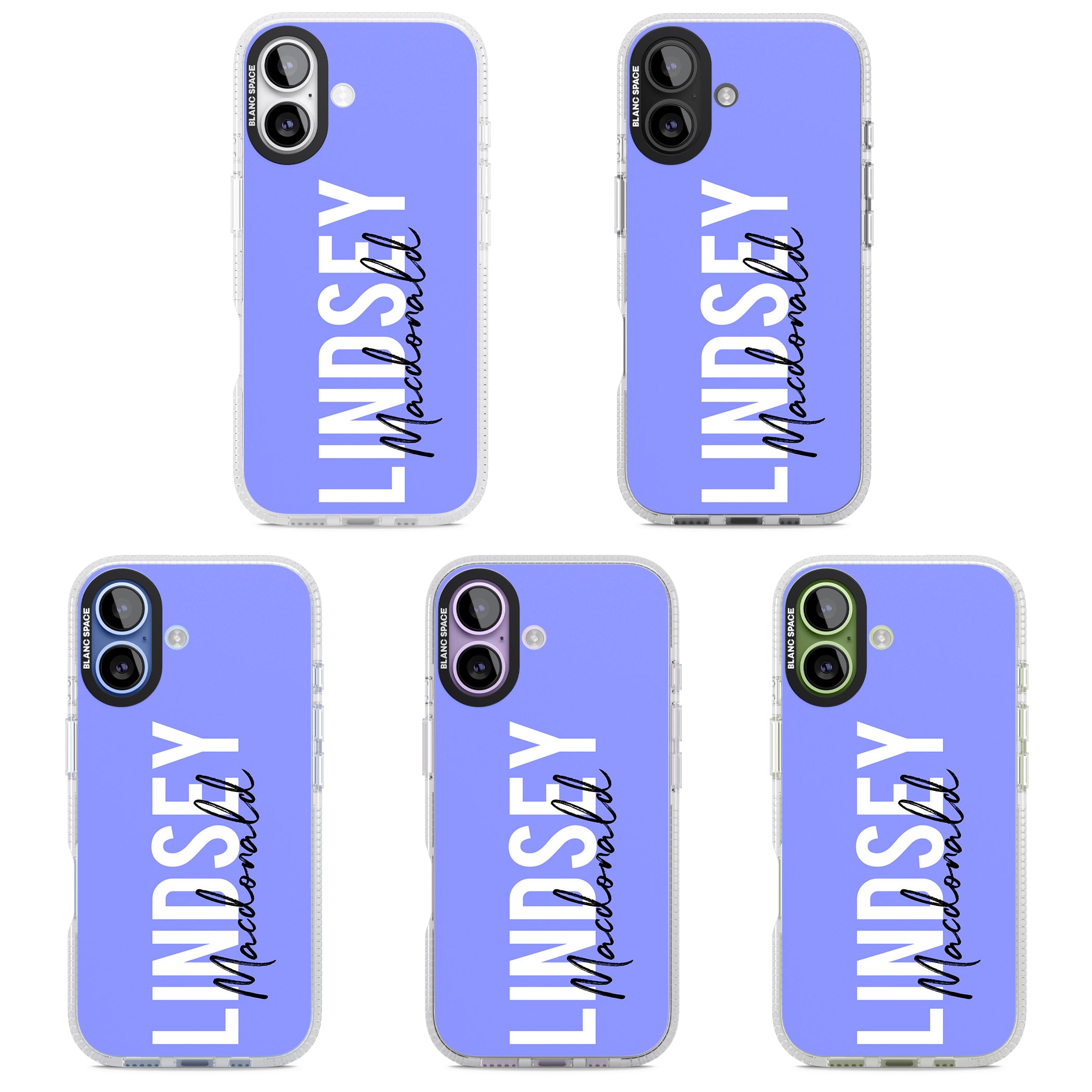 Personalised Bold Name: Purple iPhone 17 Impact Air Clear Phone Case APT Impact Protection