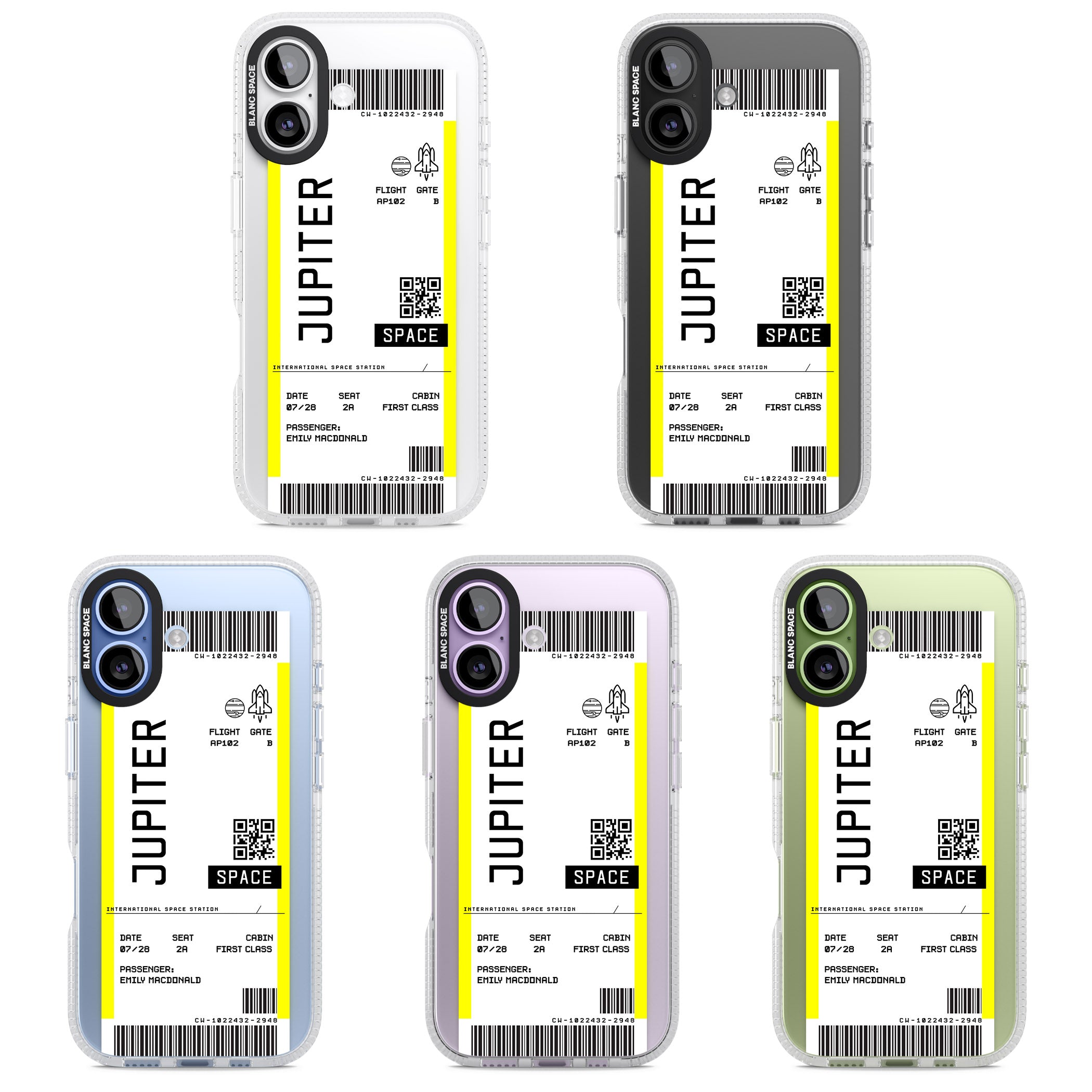 Personalised Jupiter Travel Ticket iPhone 17 Impact Air Clear Phone Case APT Impact Protection