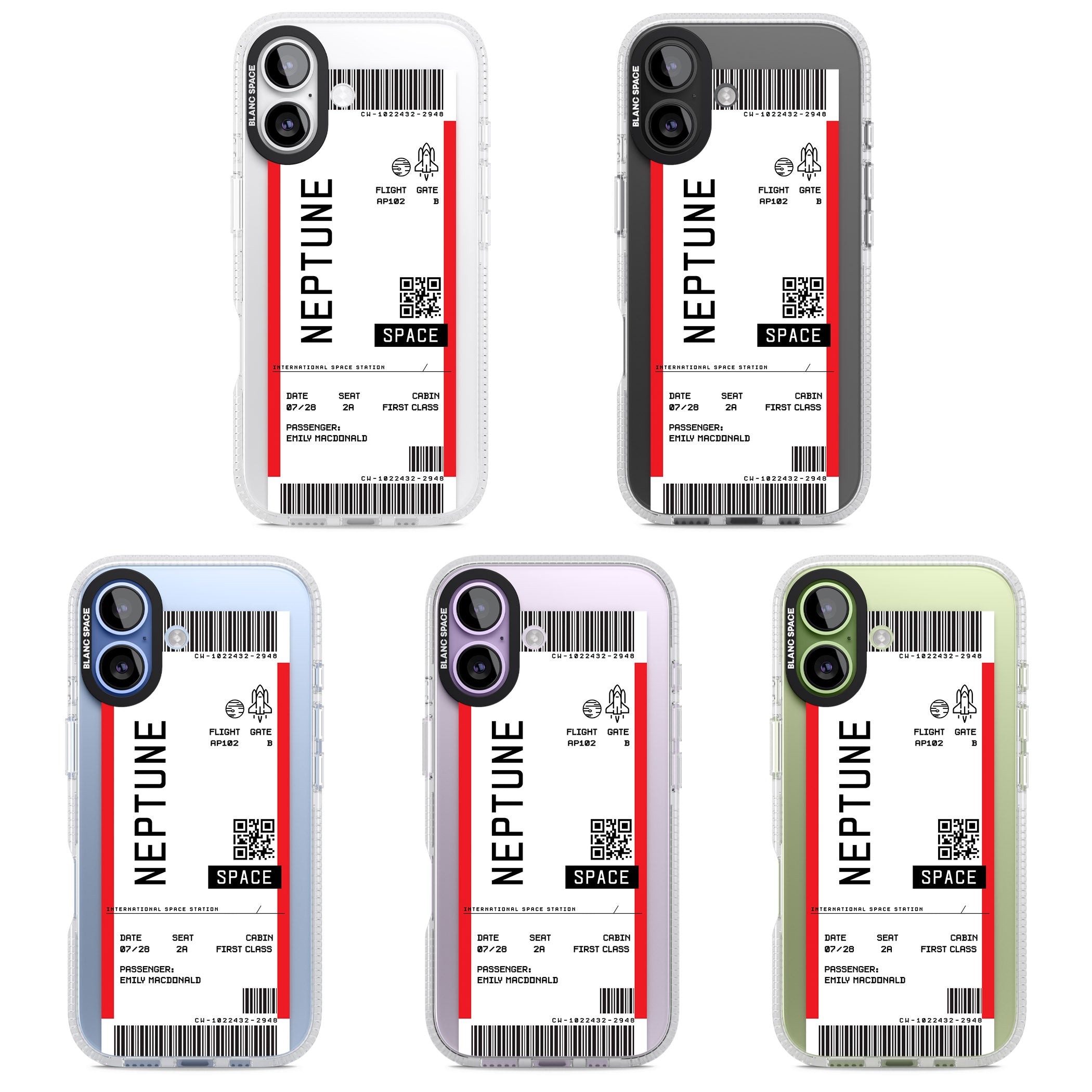 Personalised Neptune Travel Ticket iPhone 17 Impact Air Clear Phone Case APT Impact Protection
