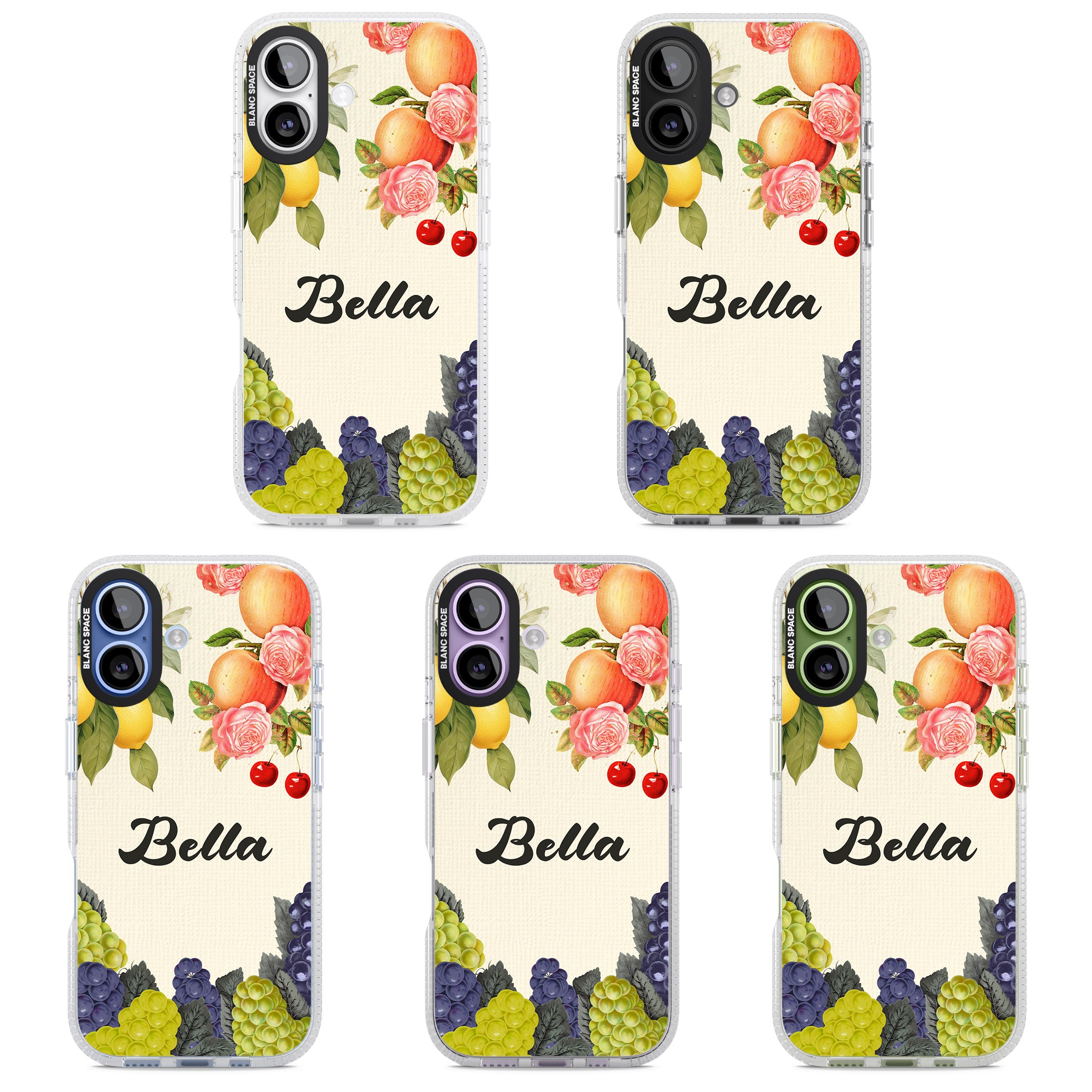 Personalised Vintage Fruits iPhone 17 Impact Air Clear Phone Case APT Impact Protection