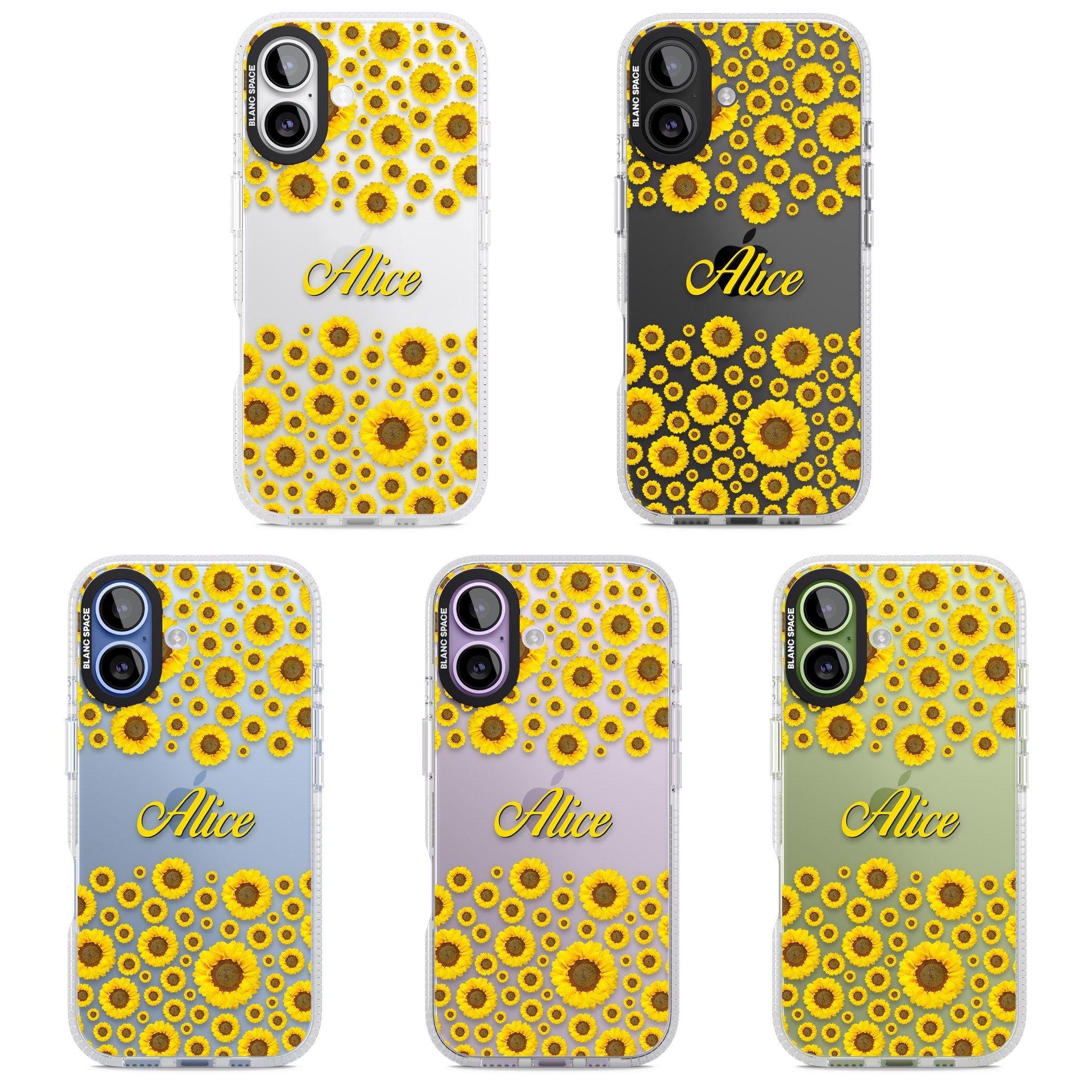 Personalised Sunflowers iPhone 17 Impact Air Clear Phone Case APT Impact Protection