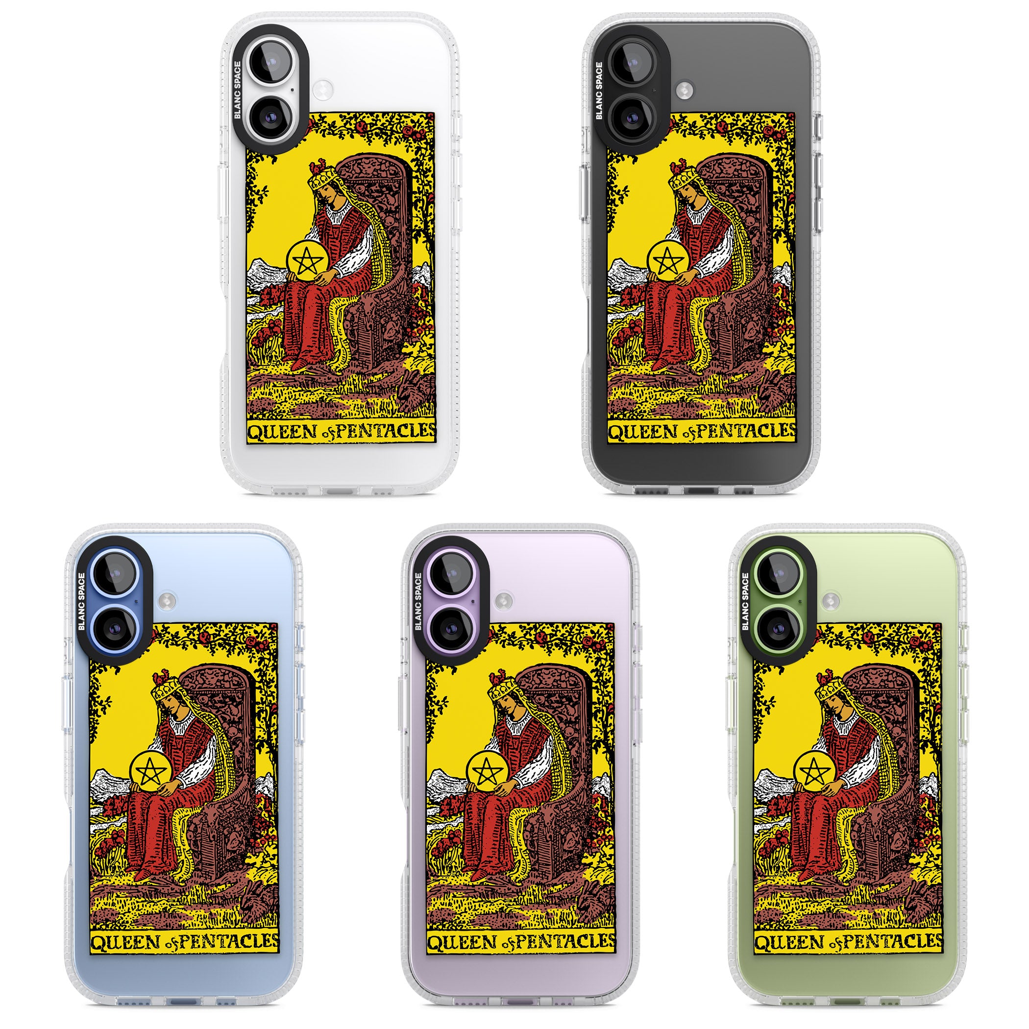 Personalised Queen Of Pentacles Tarot Card (Color) iPhone 17 Impact Air Clear Phone Case APT Impact Protection