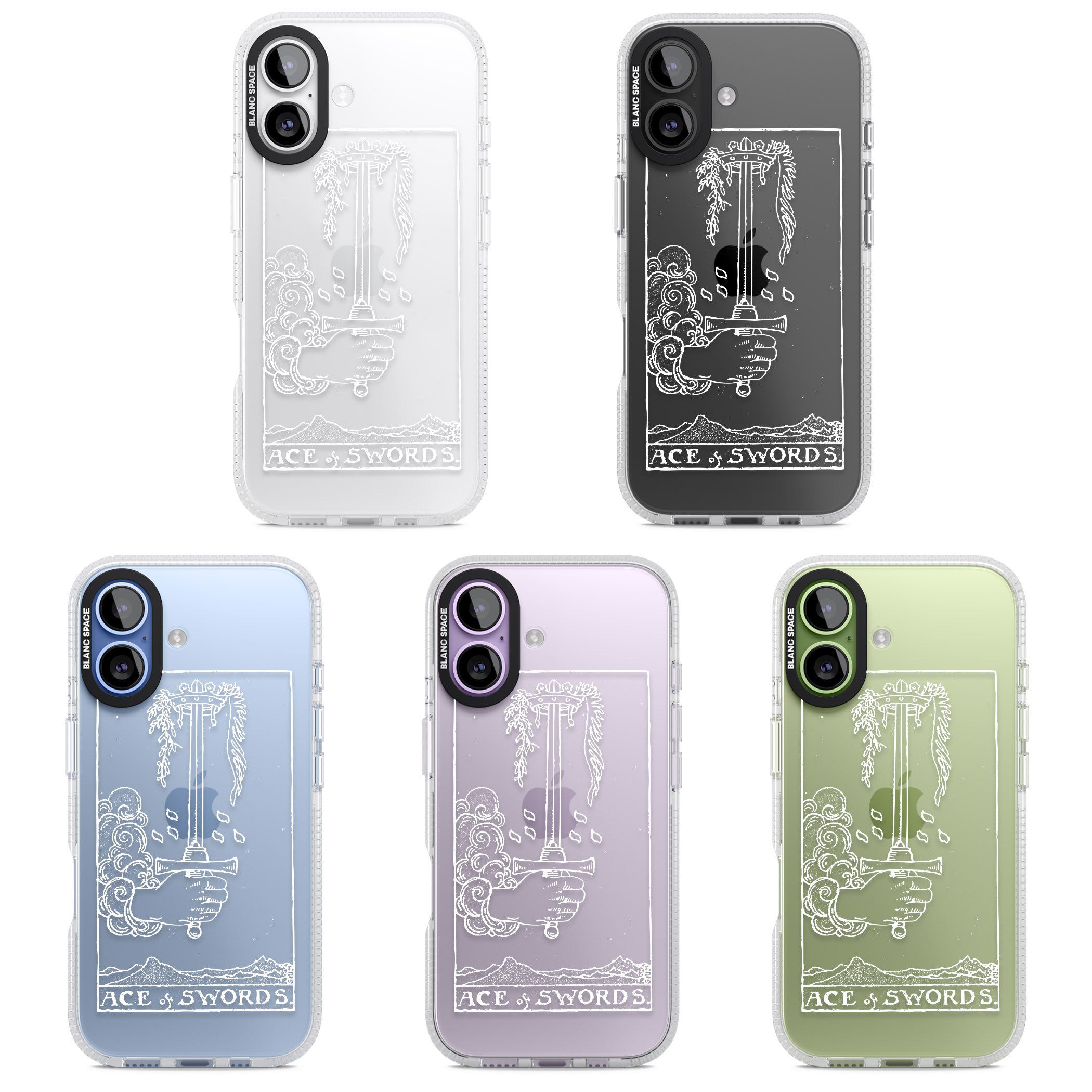 Personalised Ace Of Swords Tarot Card (White) iPhone 17 Impact Air Clear Phone Case APT Impact Protection