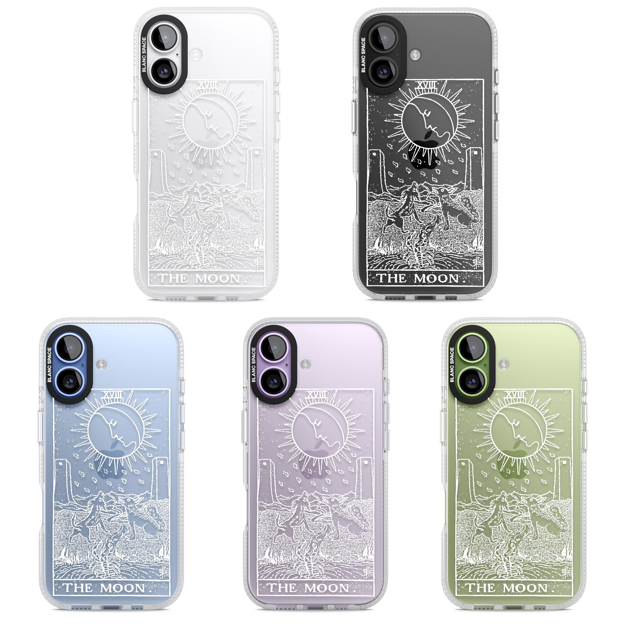 Personalised The Moon Tarot Card (White) iPhone 17 Impact Air Clear Phone Case APT Impact Protection