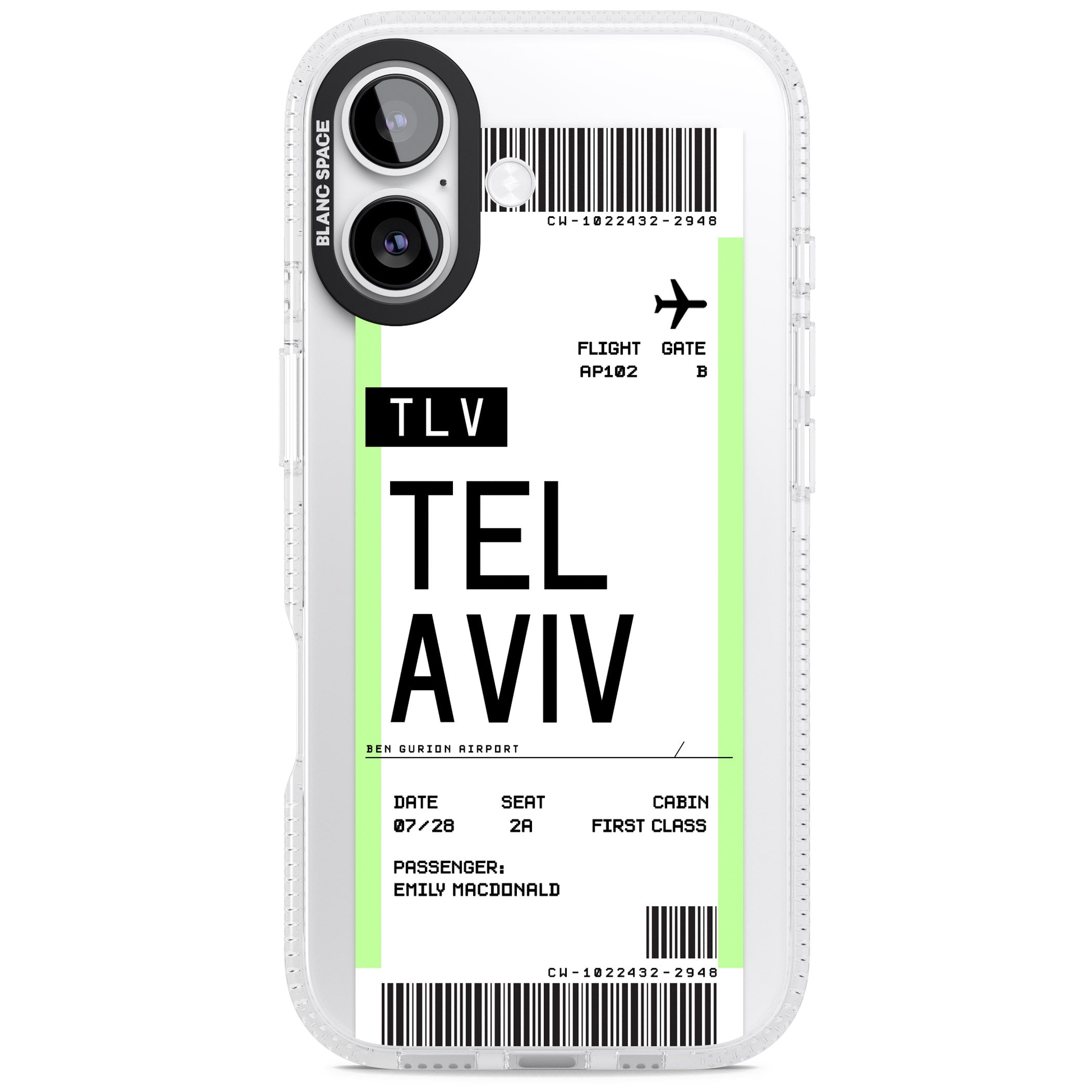 Personalised Tel Aviv Boarding Pass