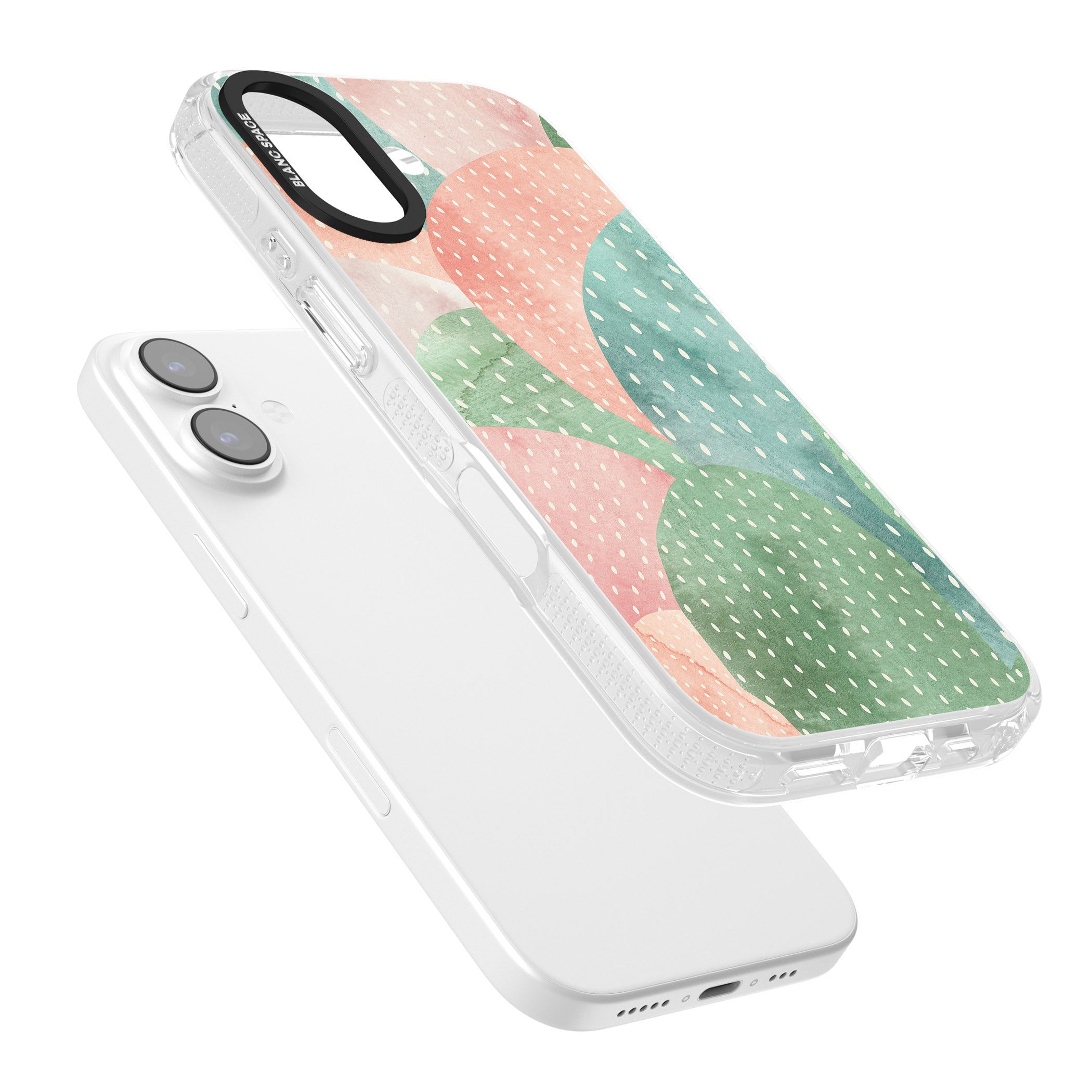 Pastel Cacti Pattern iPhone 17 Impact Air Clear Phone Case Colours