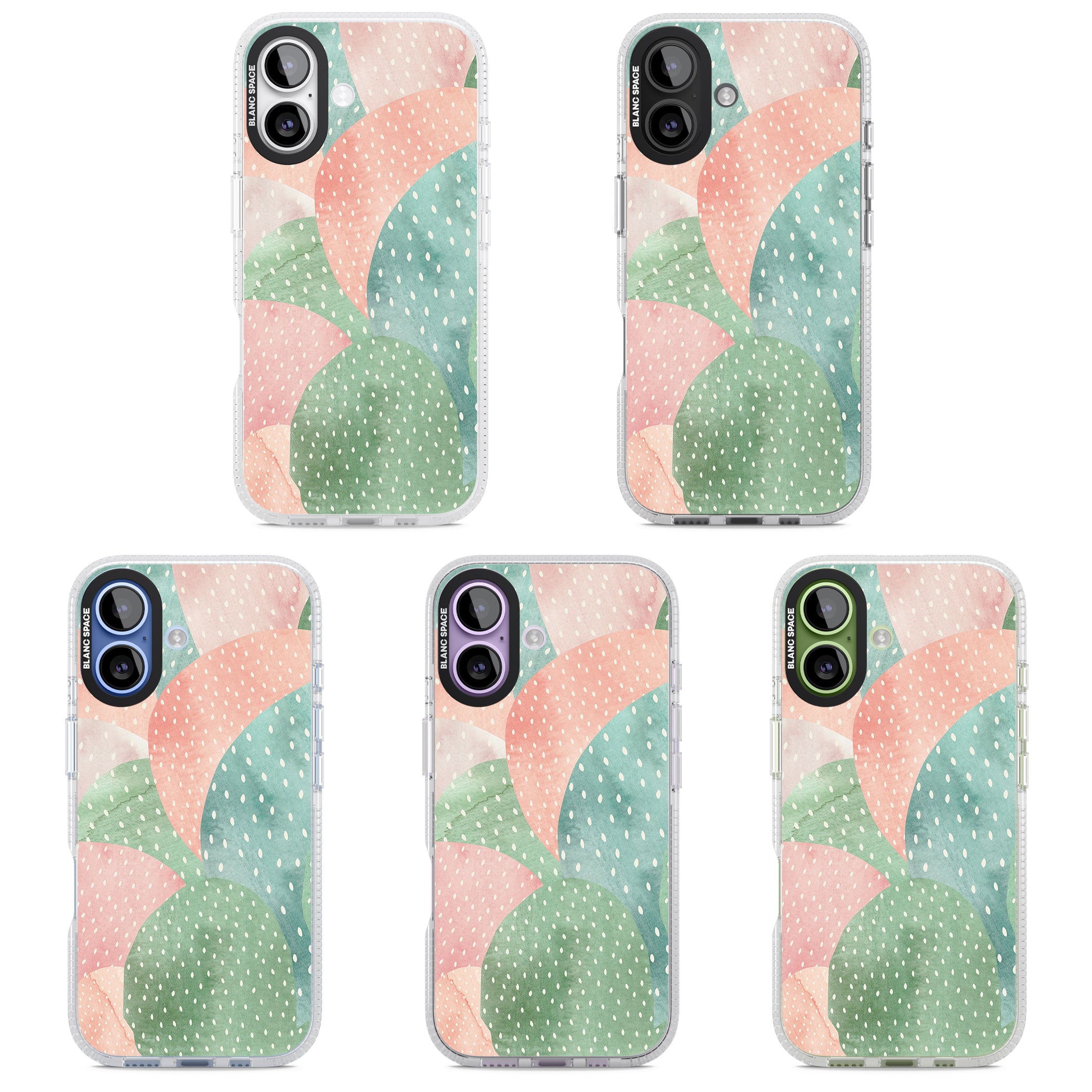 Pastel Cacti Pattern iPhone 17 Impact Air Clear Phone Case APT Impact Protection