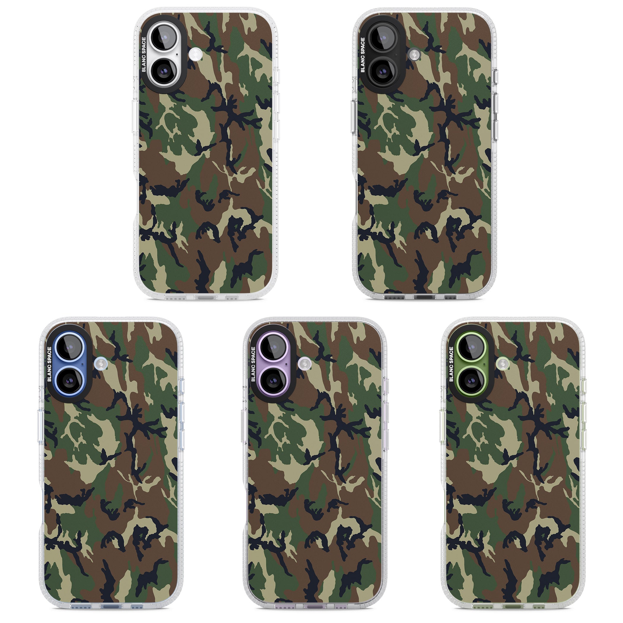 Forest Green Camo iPhone 17 Impact Air Clear Phone Case APT Impact Protection