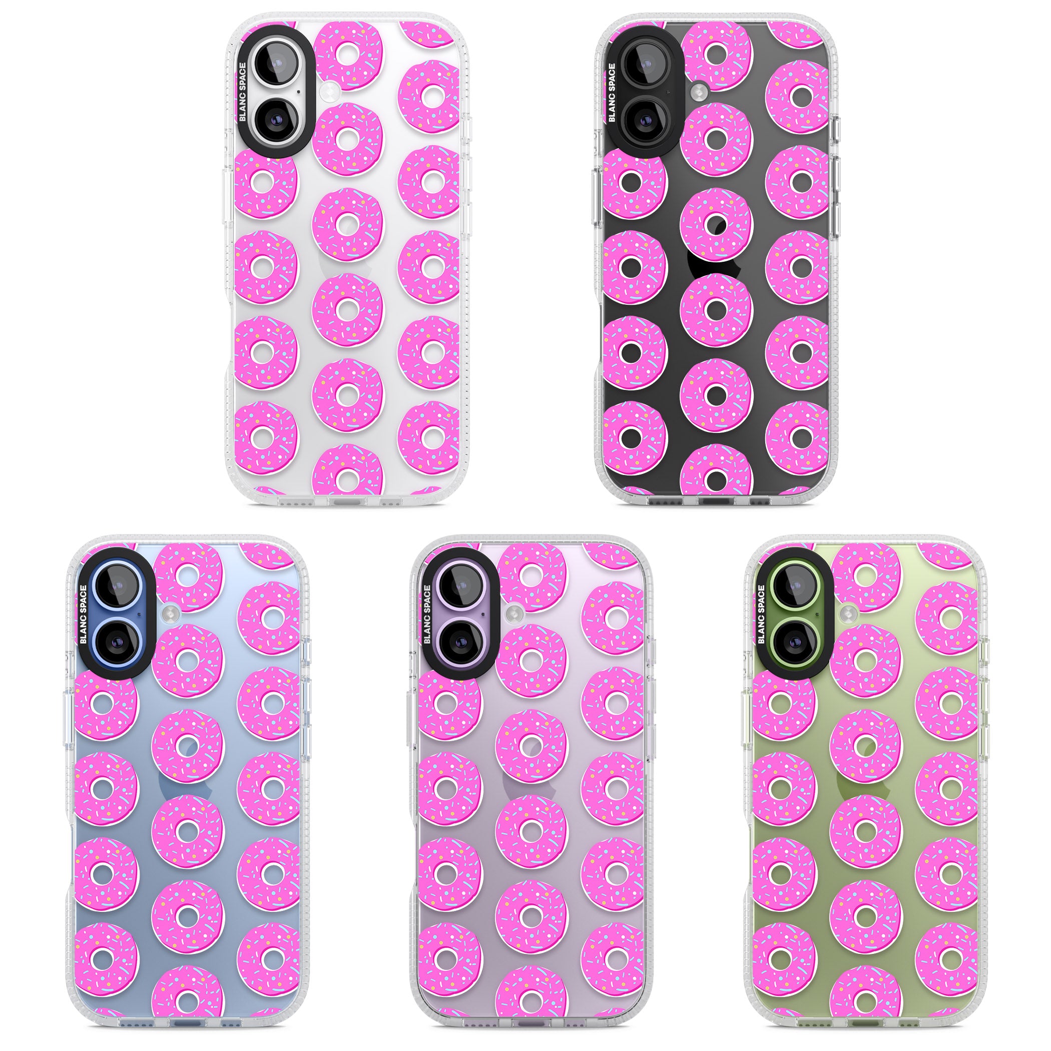 Pink Donut Pattern iPhone 17 Impact Air Clear Phone Case APT Impact Protection