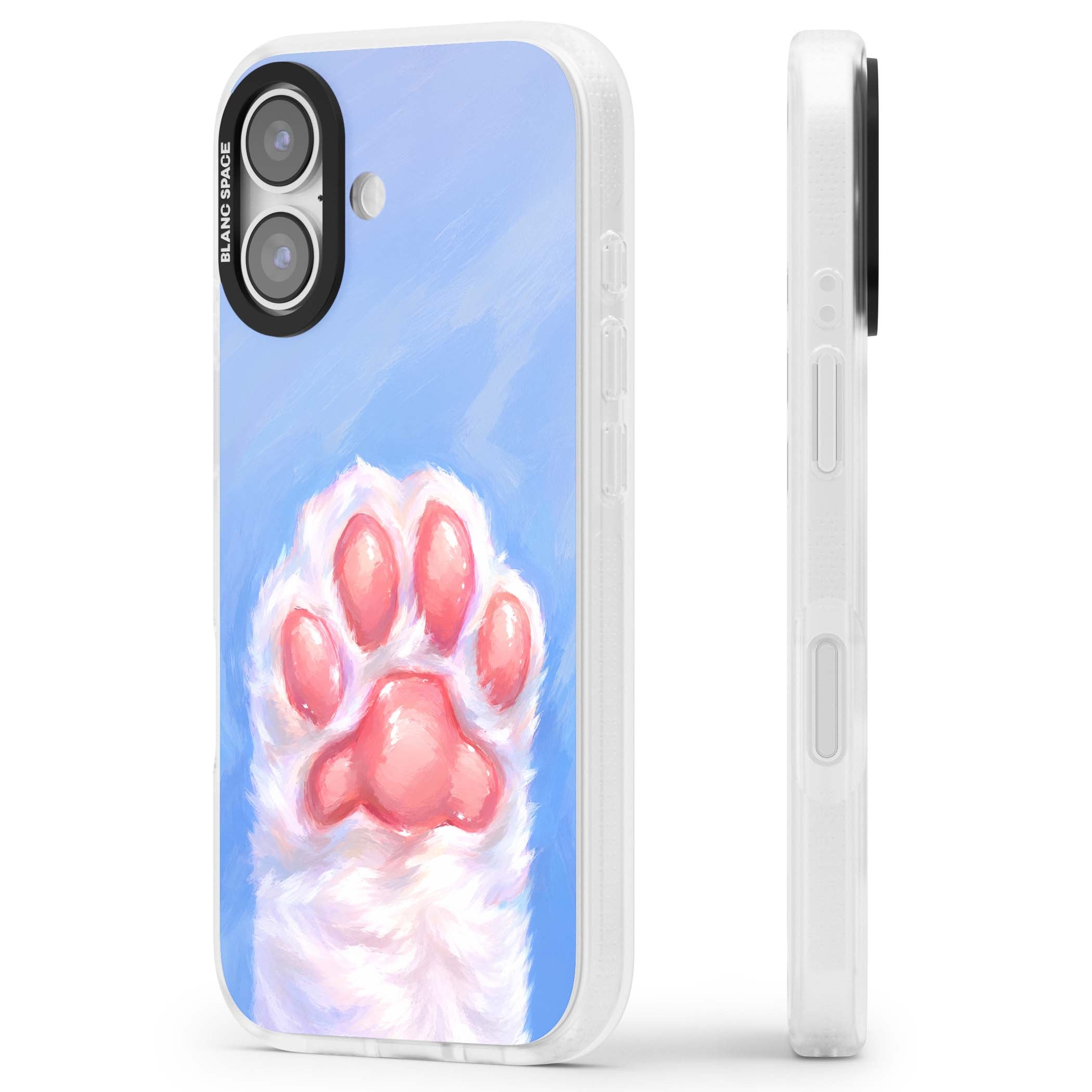 Soft White Paw cute iPhone case | Clear Case Impact Air case for iPhone 17