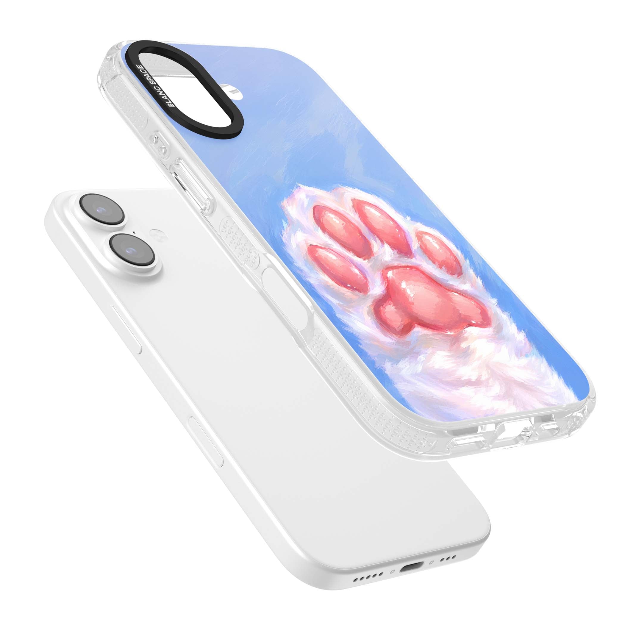 Soft White Paw cute iPhone case | Clear Case Impact Air case for iPhone 17