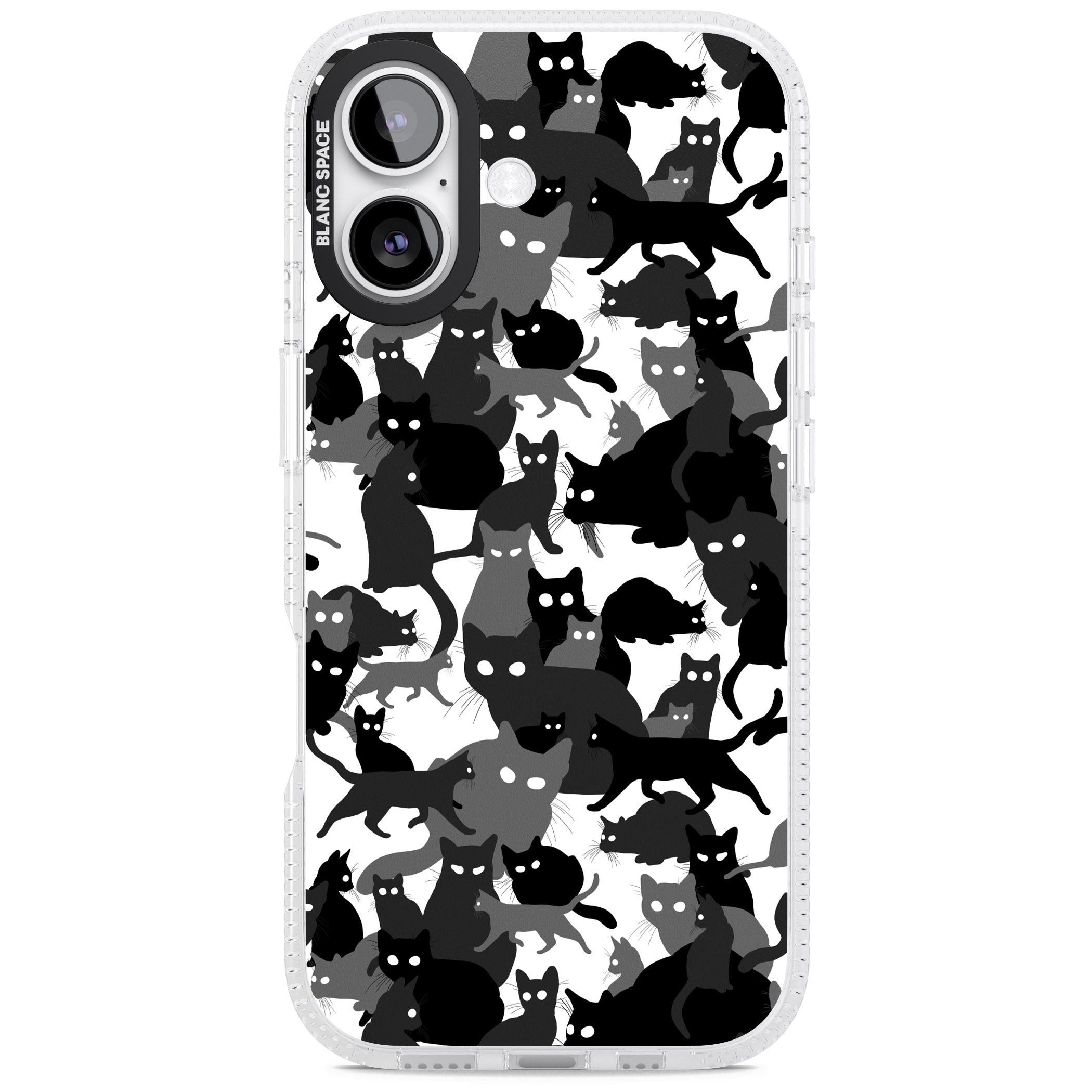 Black & White Cat Camouflage iPhone 17 Impact Air Clear Phone Case