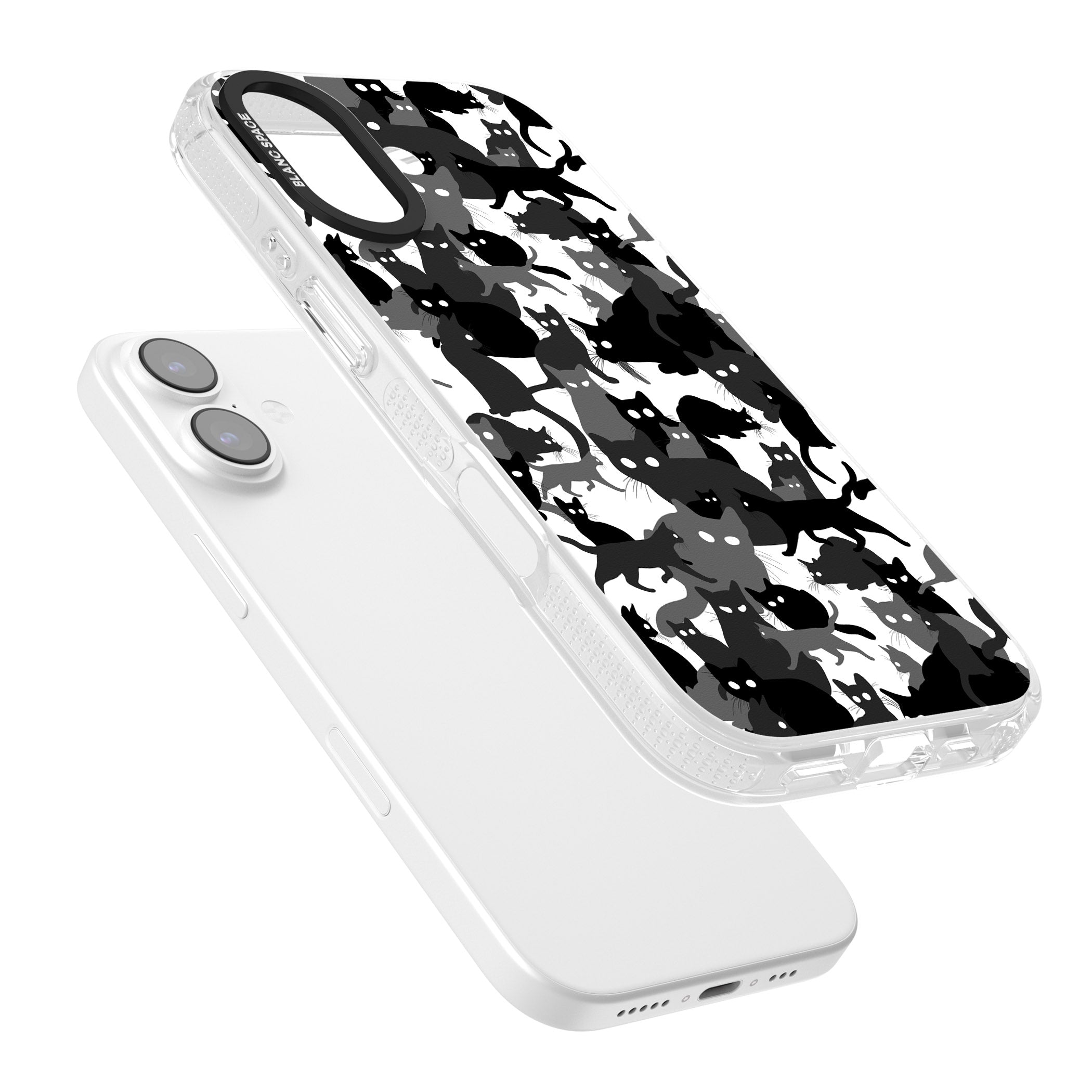 Black & White Cat Camouflage iPhone 17 Impact Air Clear Phone Case Colours