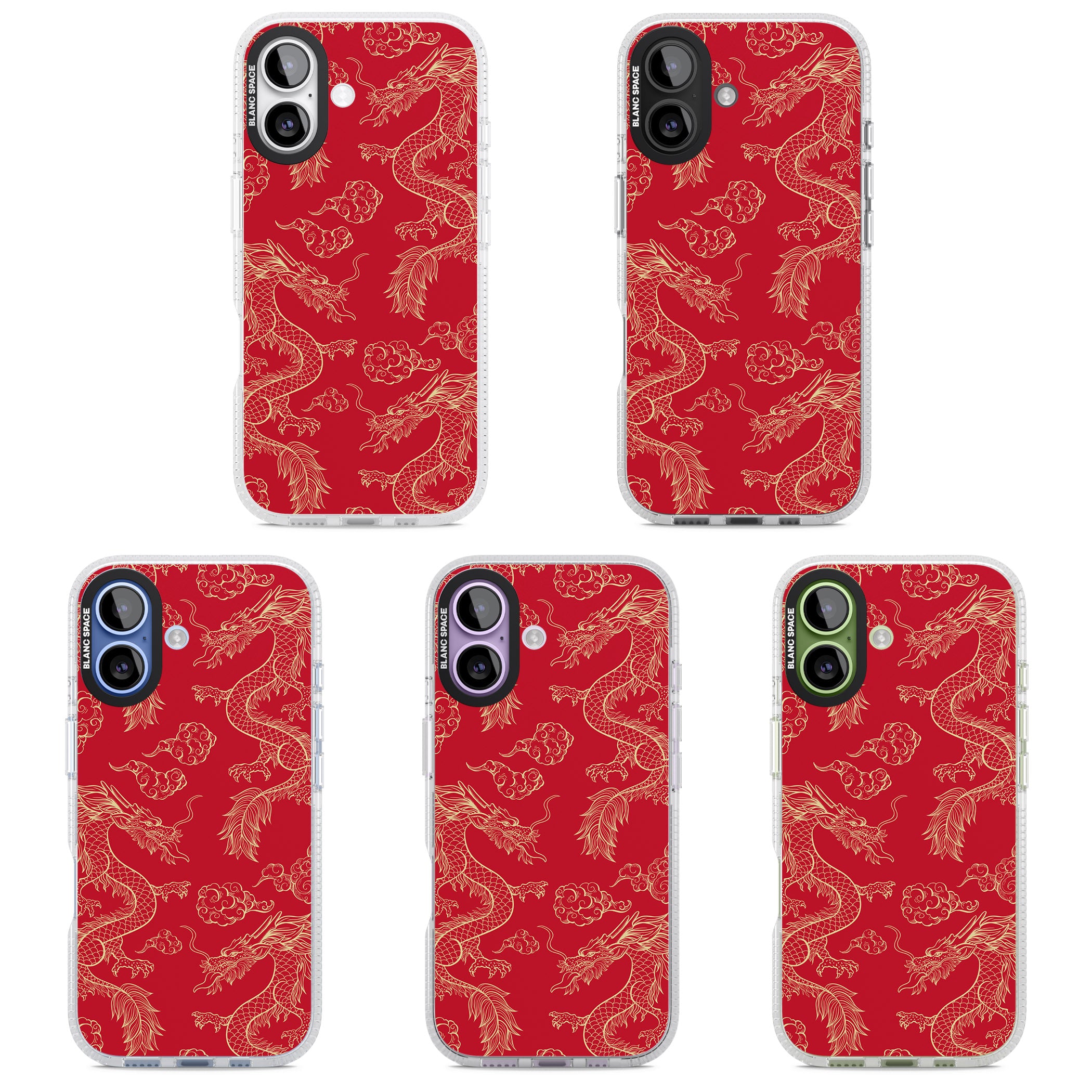 Red And Gold Dragon Pattern iPhone 17 Impact Air Clear Phone Case APT Impact Protection