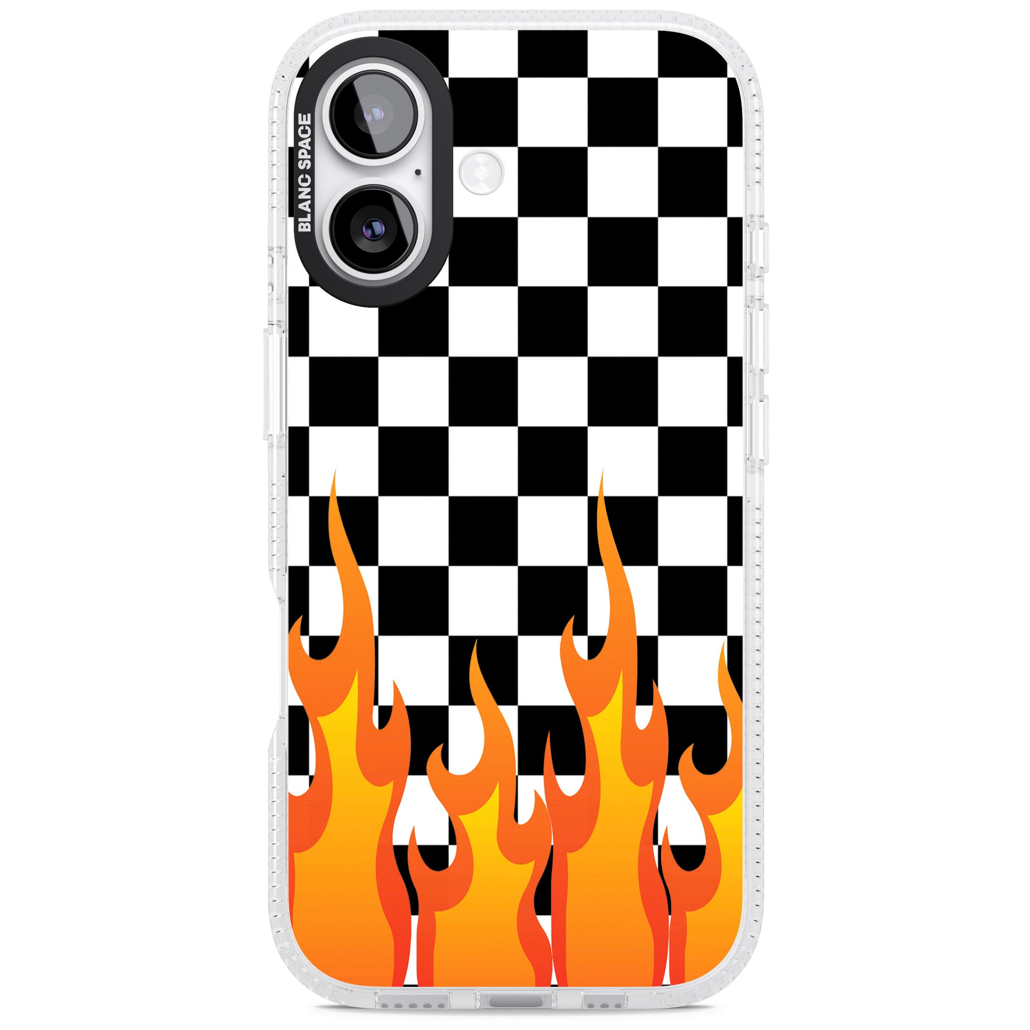 Checkered Fire iPhone 17 Impact Air Clear Phone Case