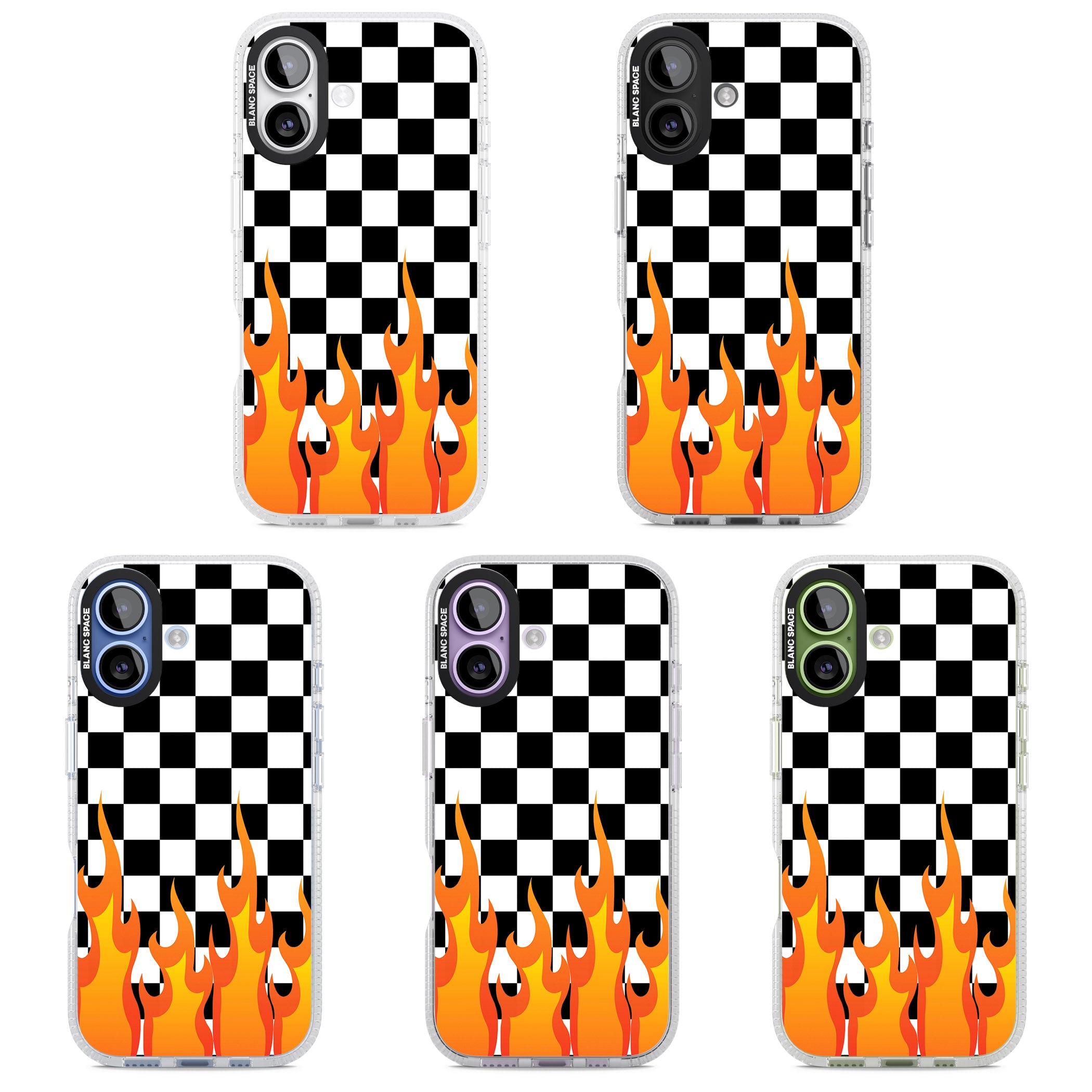 Checkered Fire iPhone 17 Impact Air Clear Phone Case APT Impact Protection