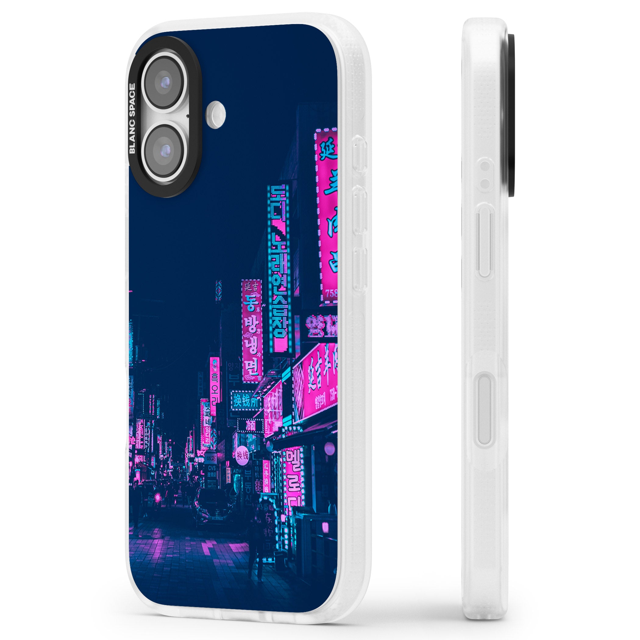 Neon Nights iPhone 17 Impact Air Clear Phone Case Side Profile
