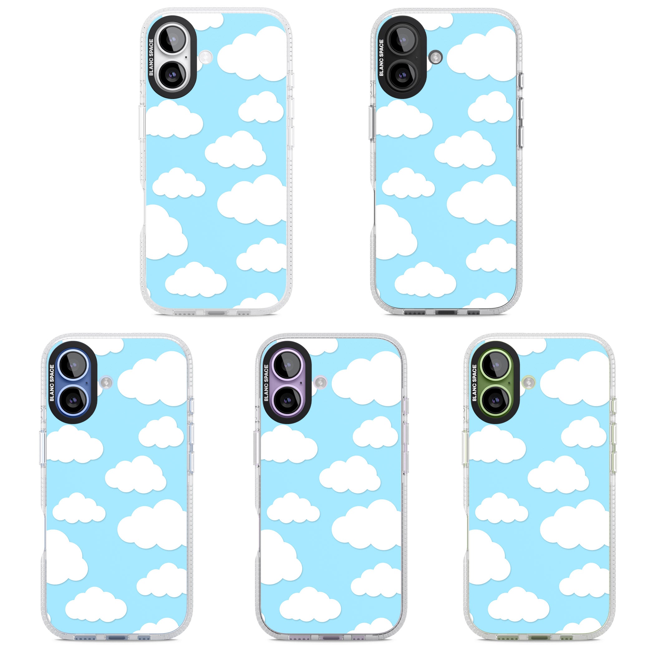 Blue Sky & Clouds Pattern iPhone 17 Impact Air Clear Phone Case APT Impact Protection