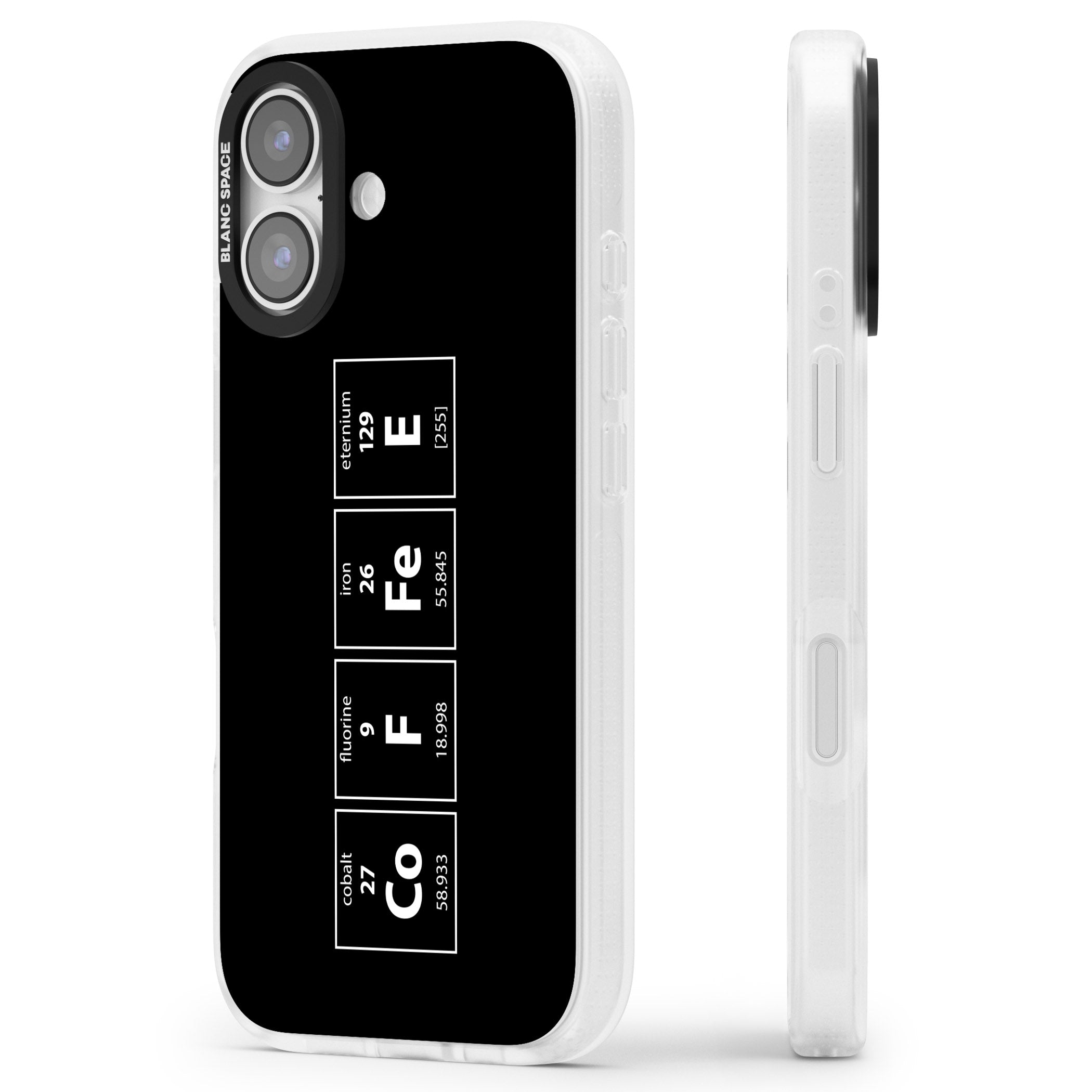 Coffee Element (Black) iPhone 17 Impact Air Clear Phone Case Side Profile