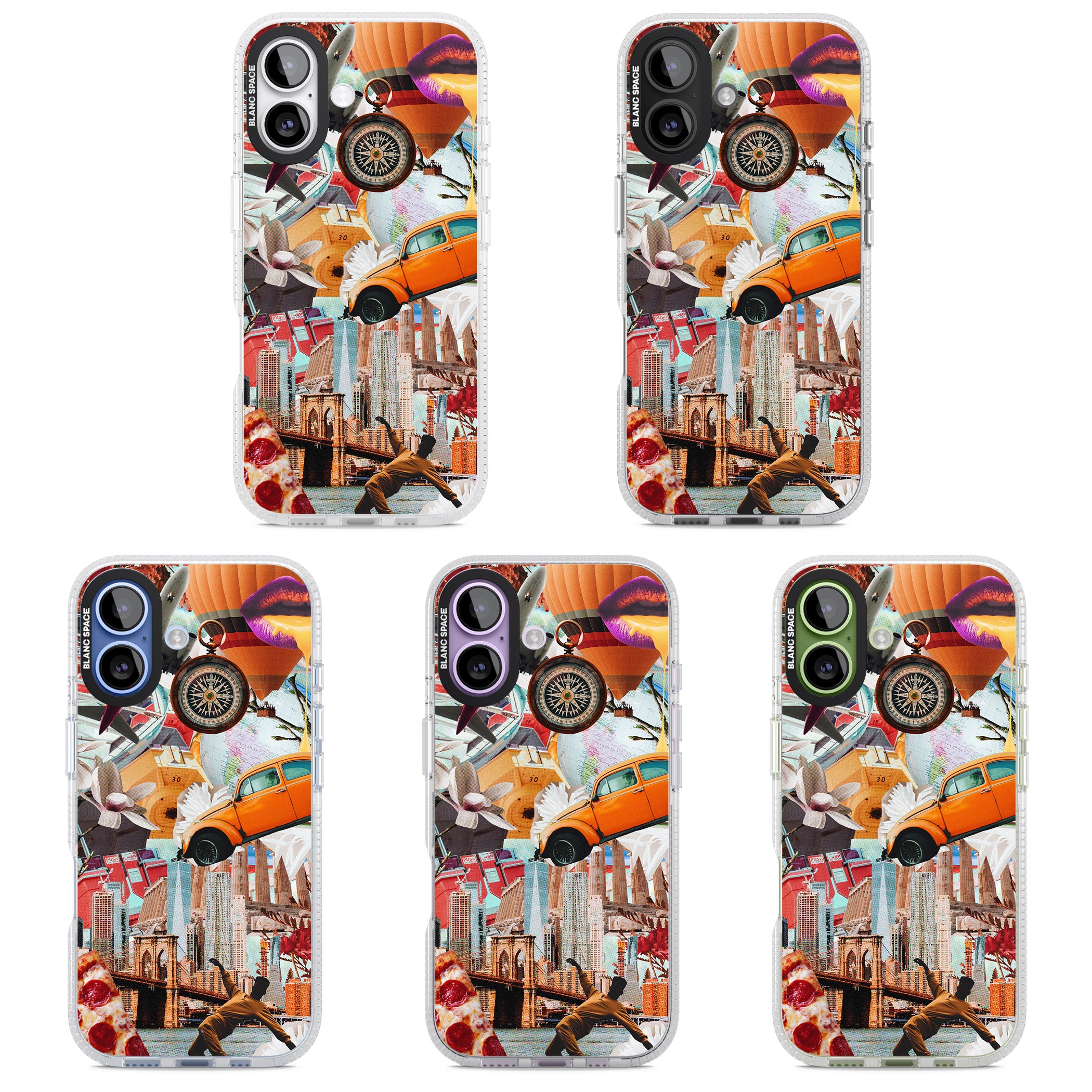 Bold New York Collage iPhone 17 Impact Air Clear Phone Case APT Impact Protection