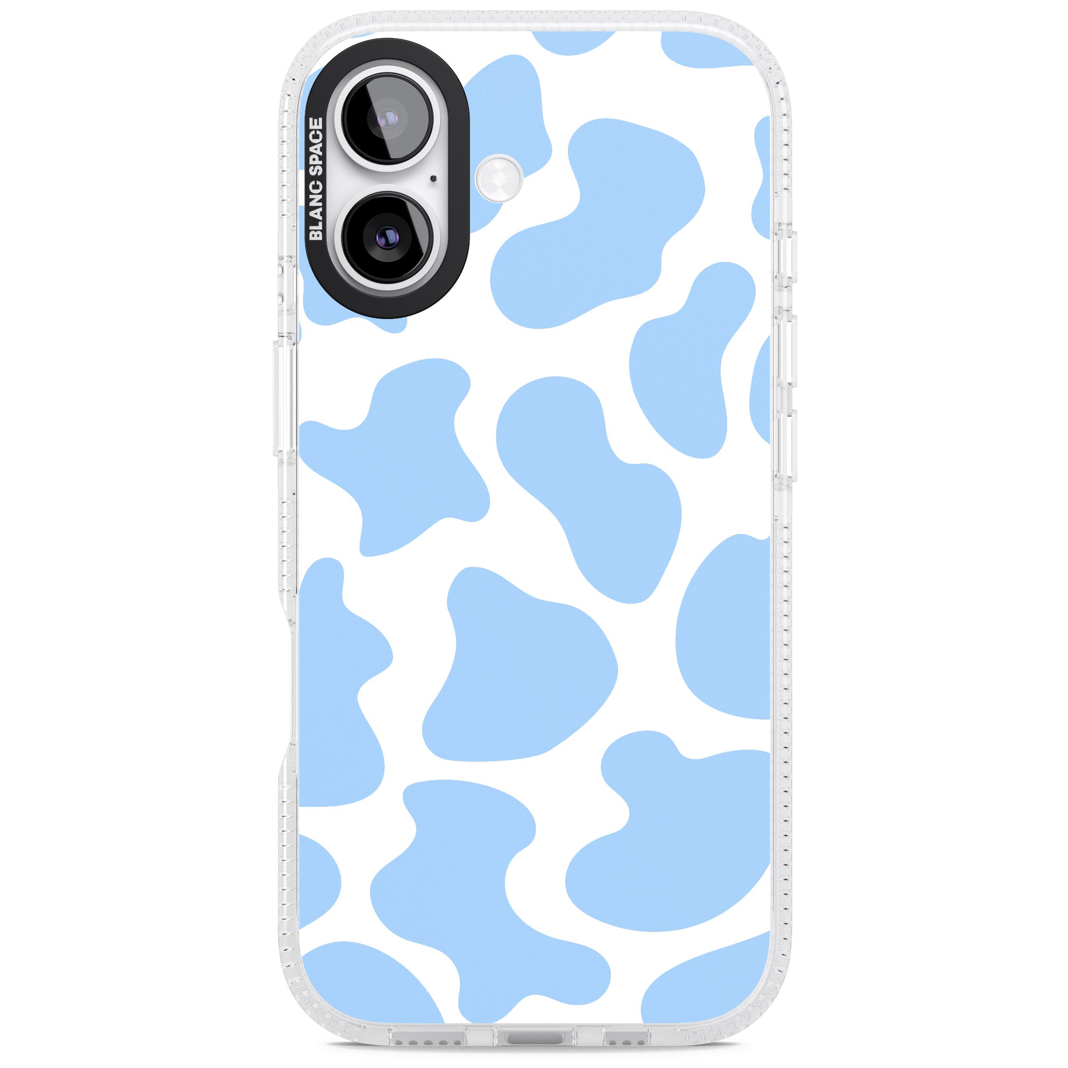 Blue And White Cow Print iPhone 17 Impact Air Clear Phone Case