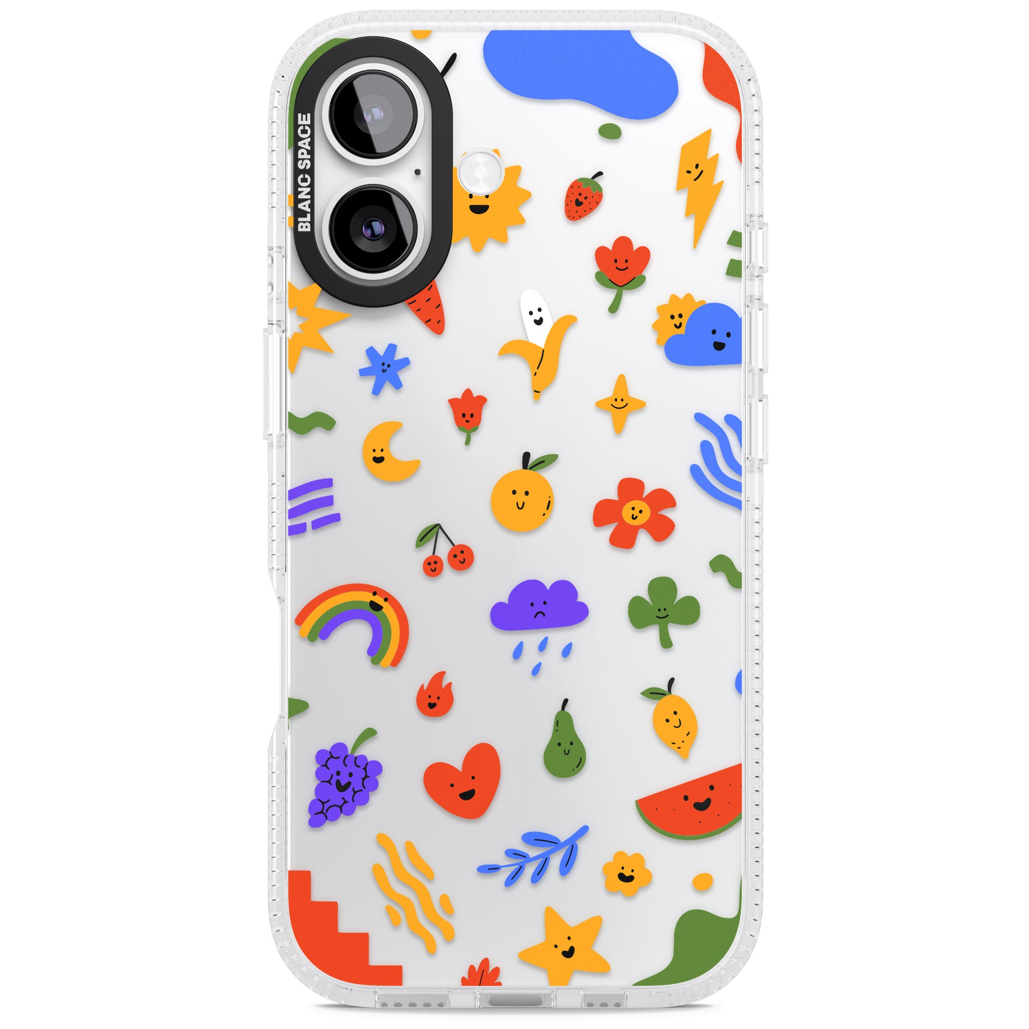 Quirky Cute Icon Pattern iPhone 17 Impact Air Clear Phone Case