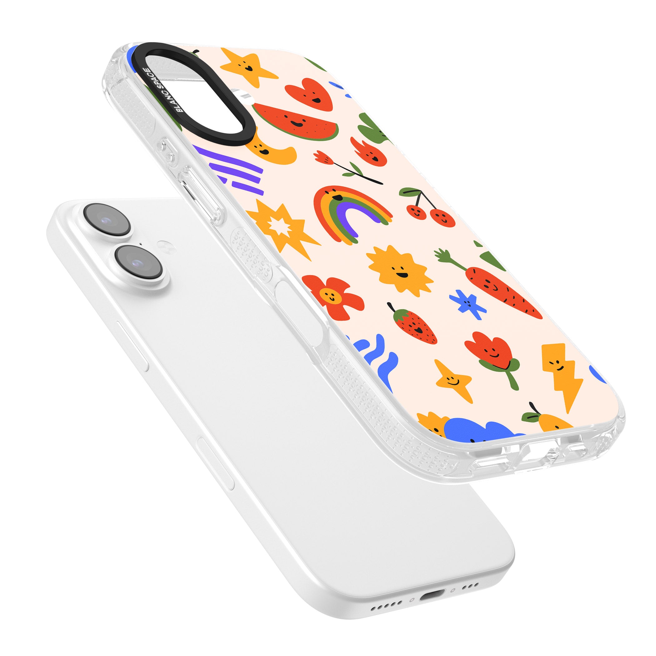 Playful Kawaii Icons iPhone 17 Impact Air Clear Phone Case Colours