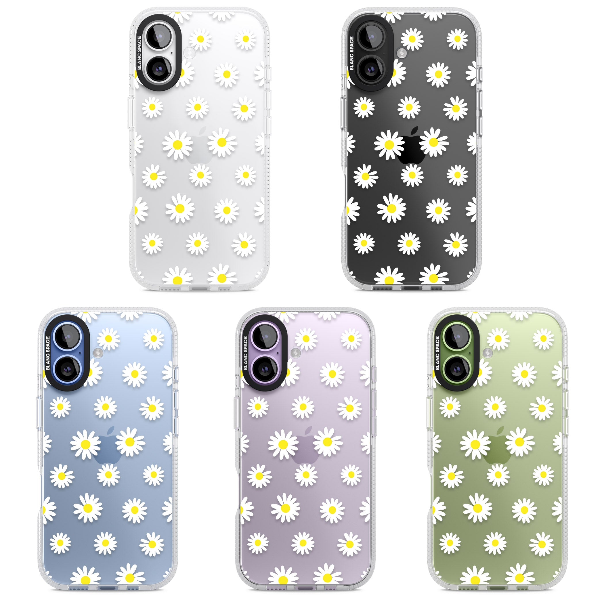 Personalised White Daisy Pattern iPhone 17 Impact Air Clear Phone Case APT Impact Protection