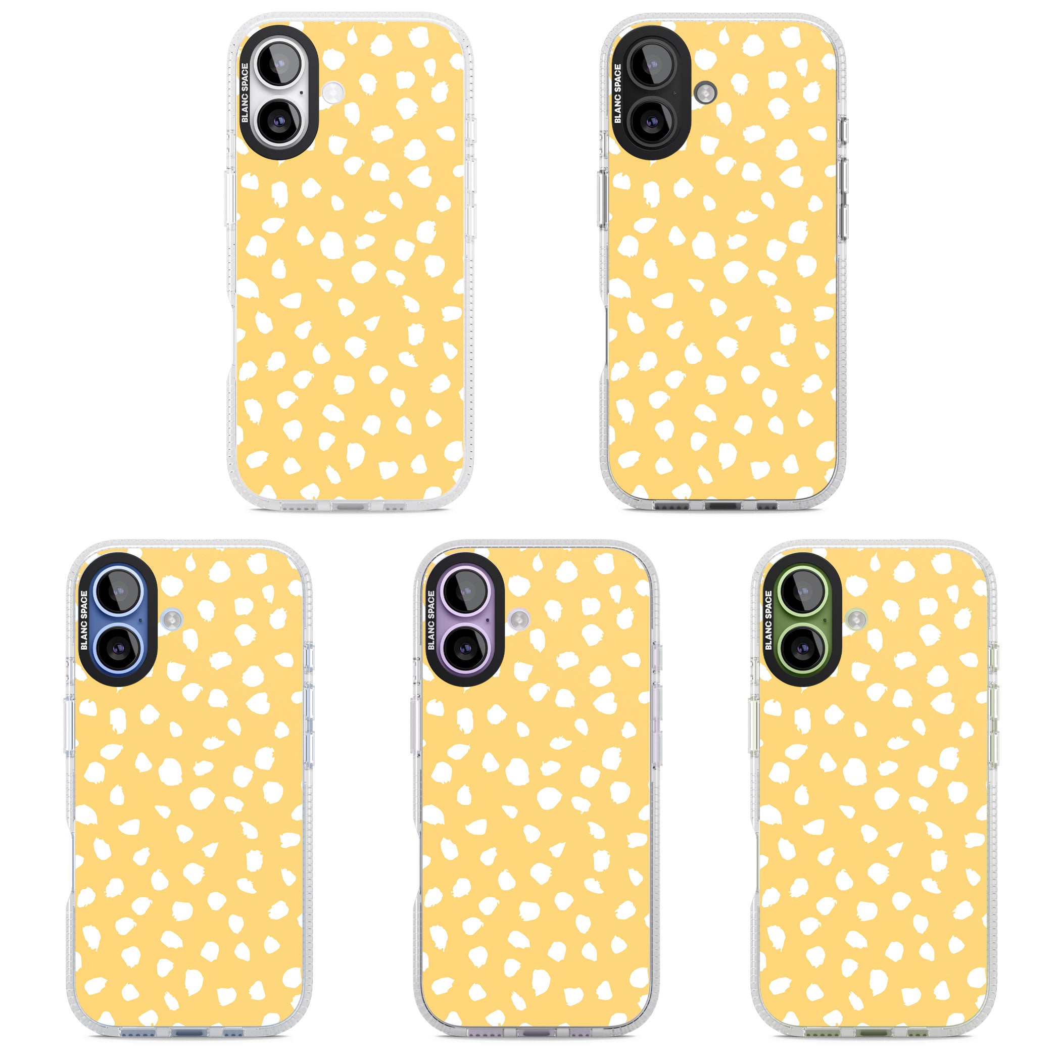 Yellow Dalmatian Dots iPhone 17 Impact Air Clear Phone Case APT Impact Protection