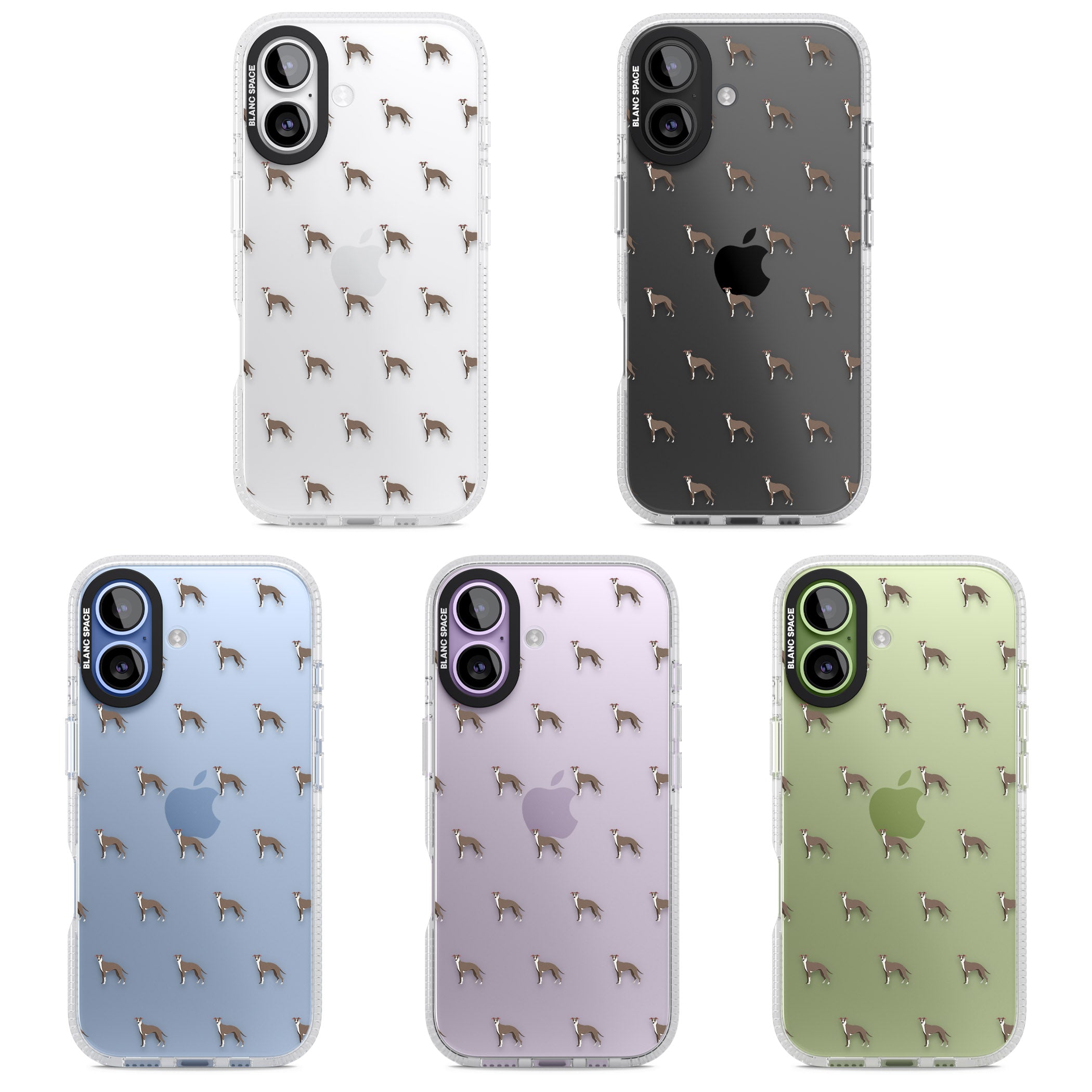 Whippet Dog Pattern Clear iPhone 17 Impact Air Clear Phone Case APT Impact Protection