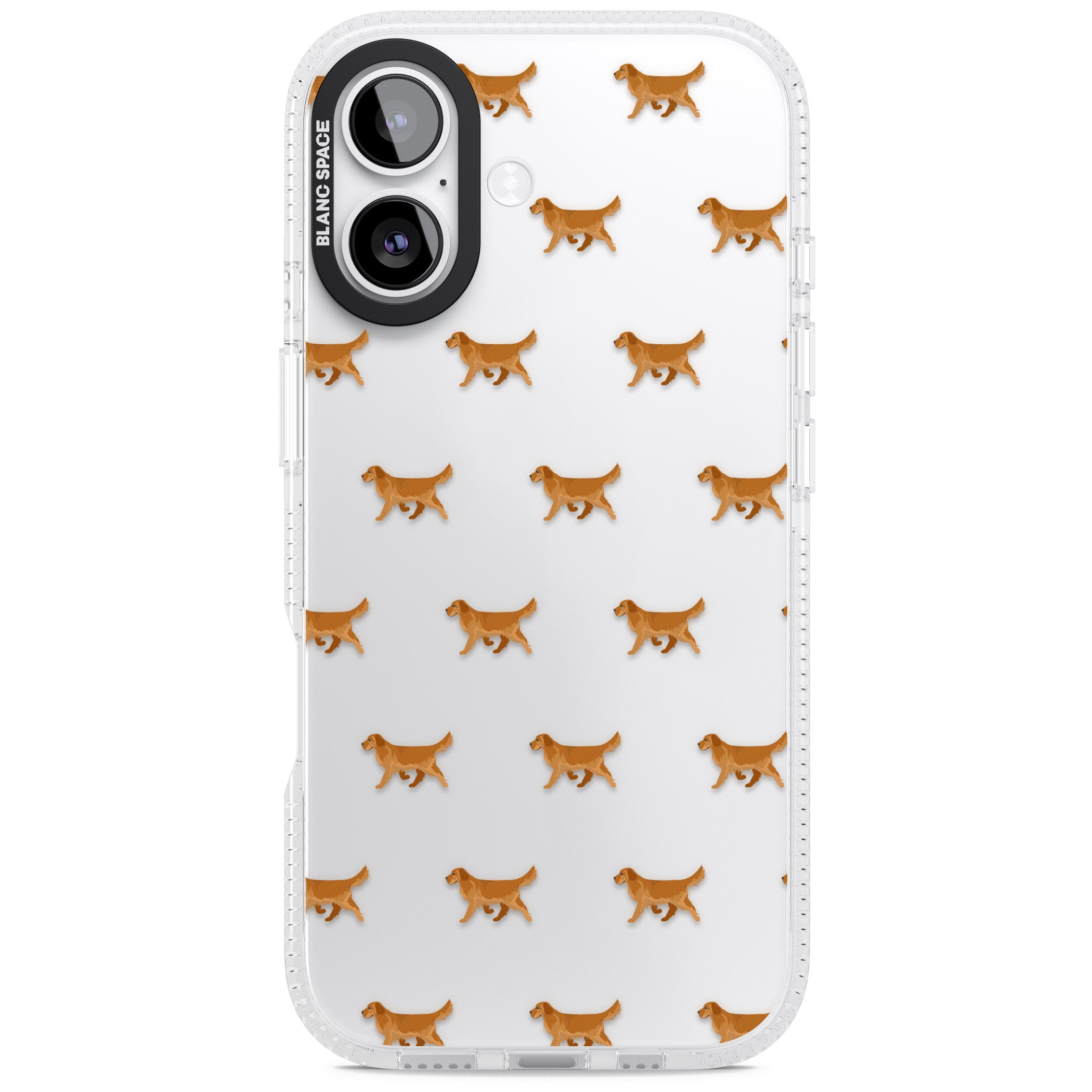 Golden Retriever Dog Pattern Clear iPhone 17 Impact Air Clear Phone Case
