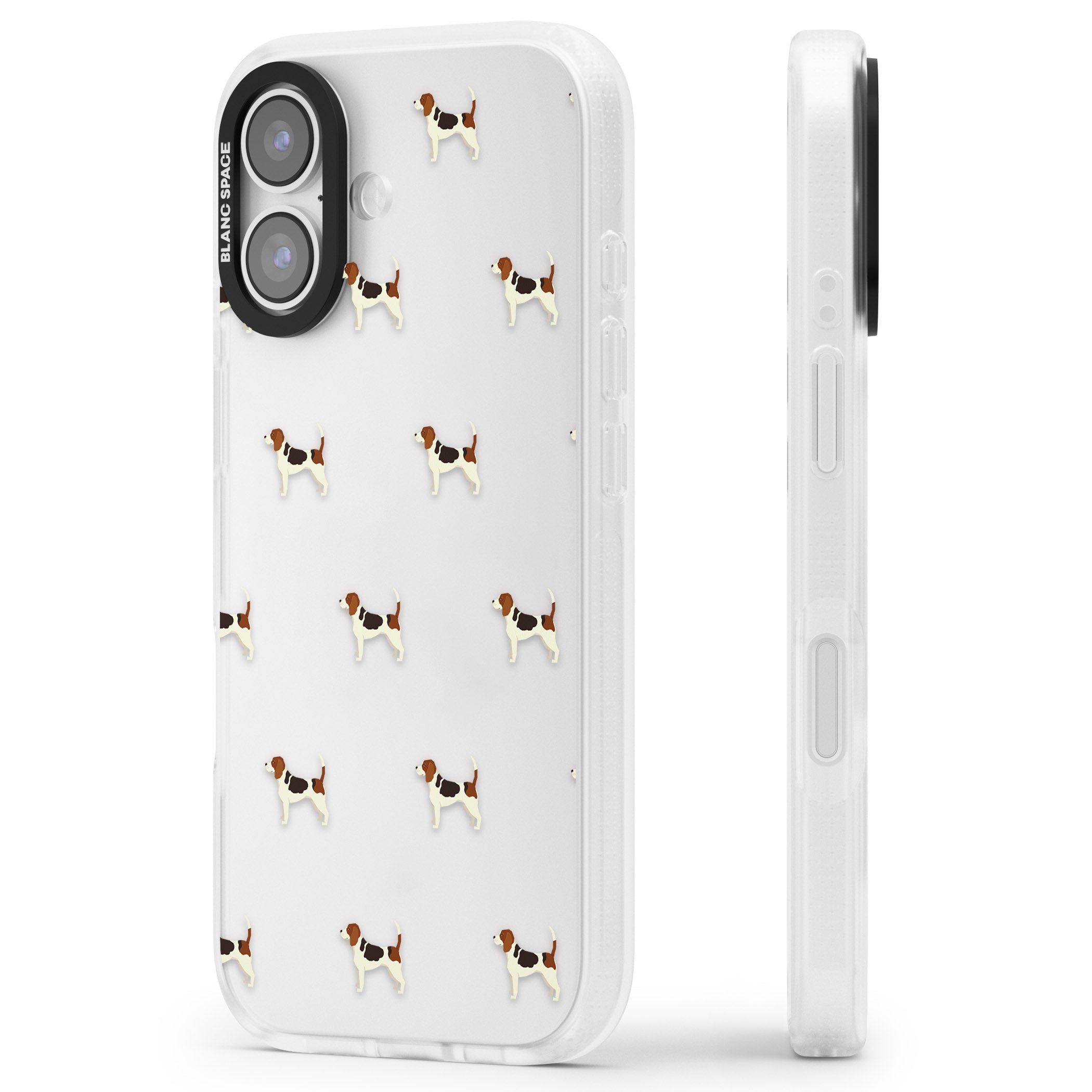 Beagle Dog Pattern iPhone 17 Impact Air Clear Phone Case Side Profile